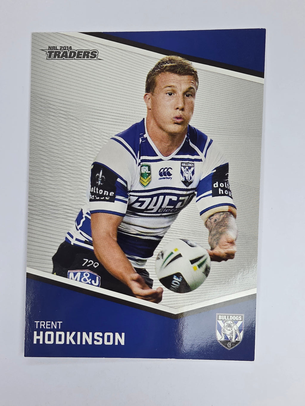NRL 2014 Traders Base Card #14 Trent Hodkinson Canterbury Bankstown Bulldogs