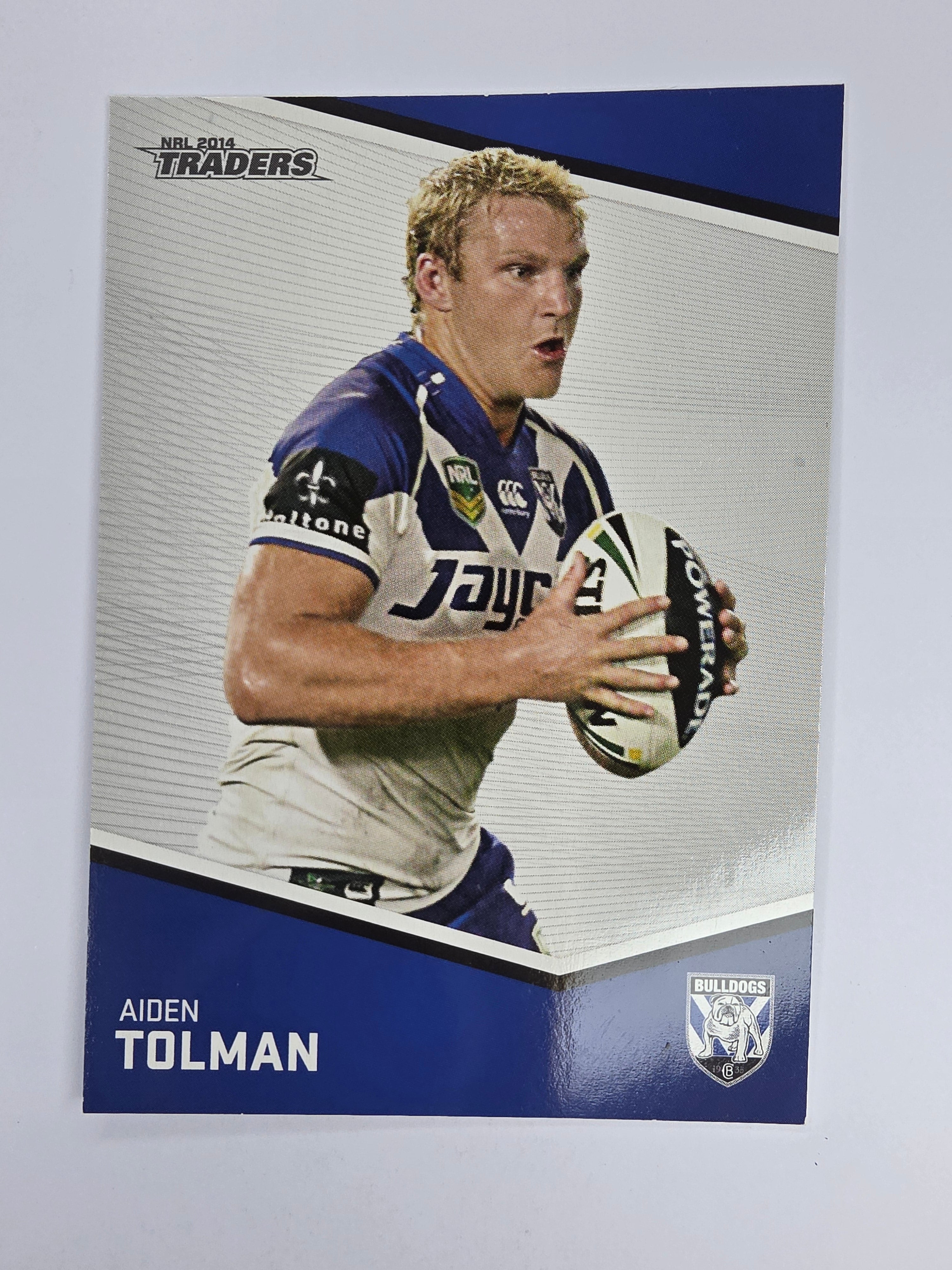 NRL 2014 Traders Base Card #21 Aiden Tolman Canterbury Bankstown Bulldogs