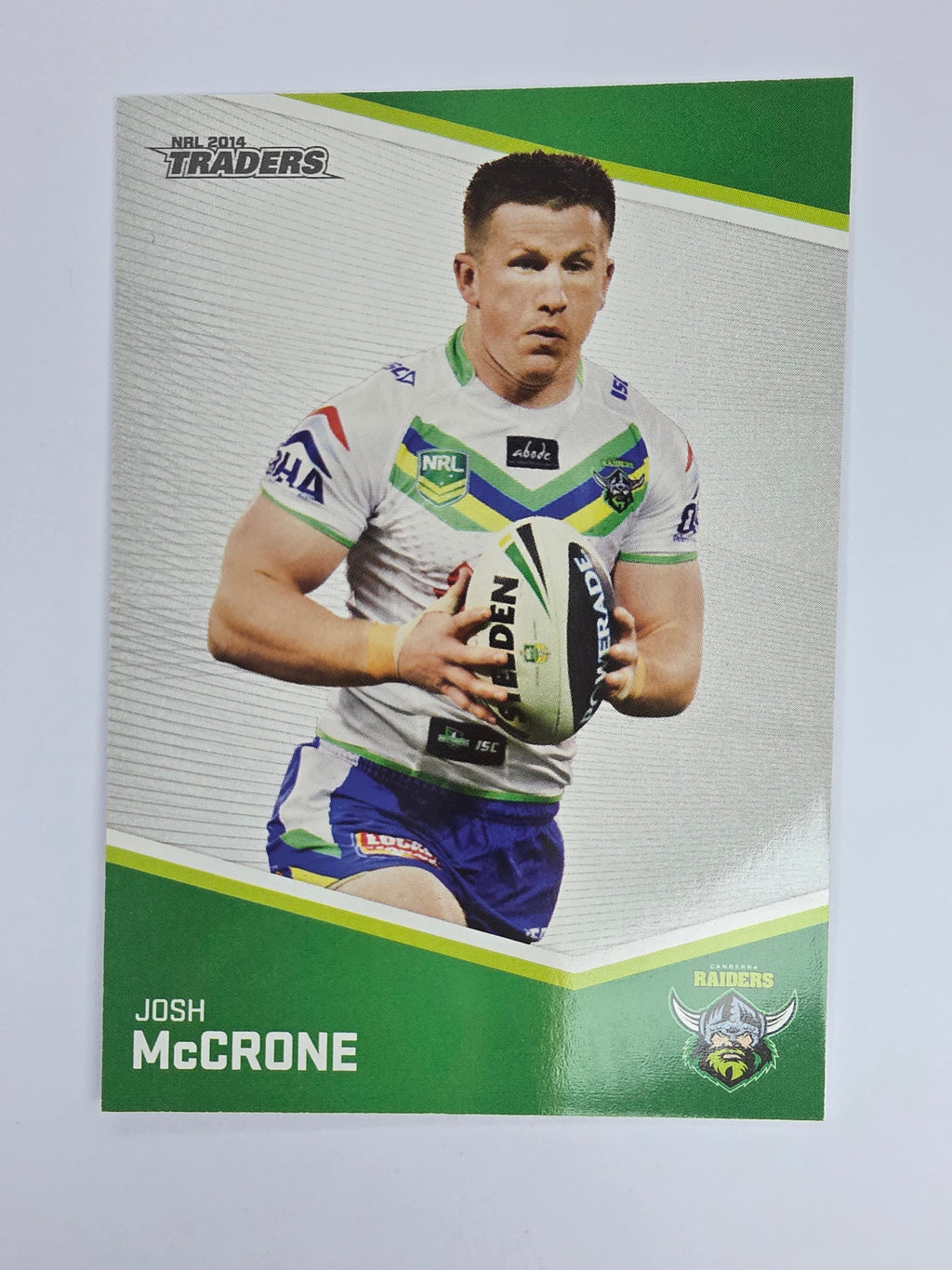 NRL 2014 Traders Base Card #27 Josh McCrone Canberra Raiders