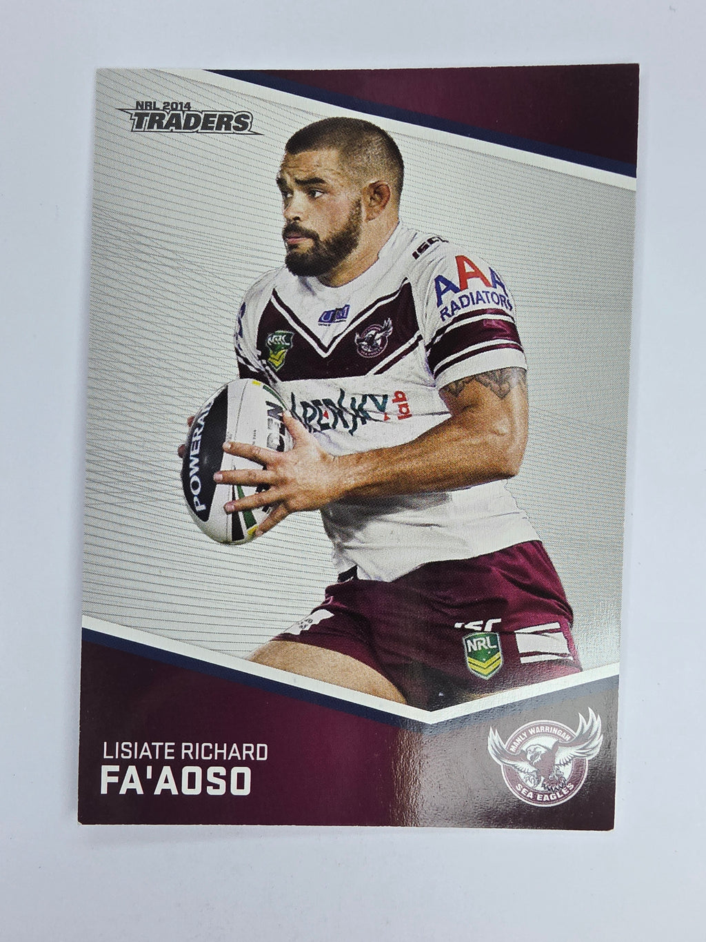 NRL 2014 Traders Base Card #60 Lisiate Fiaola Manly Warringah Sea Eagles
