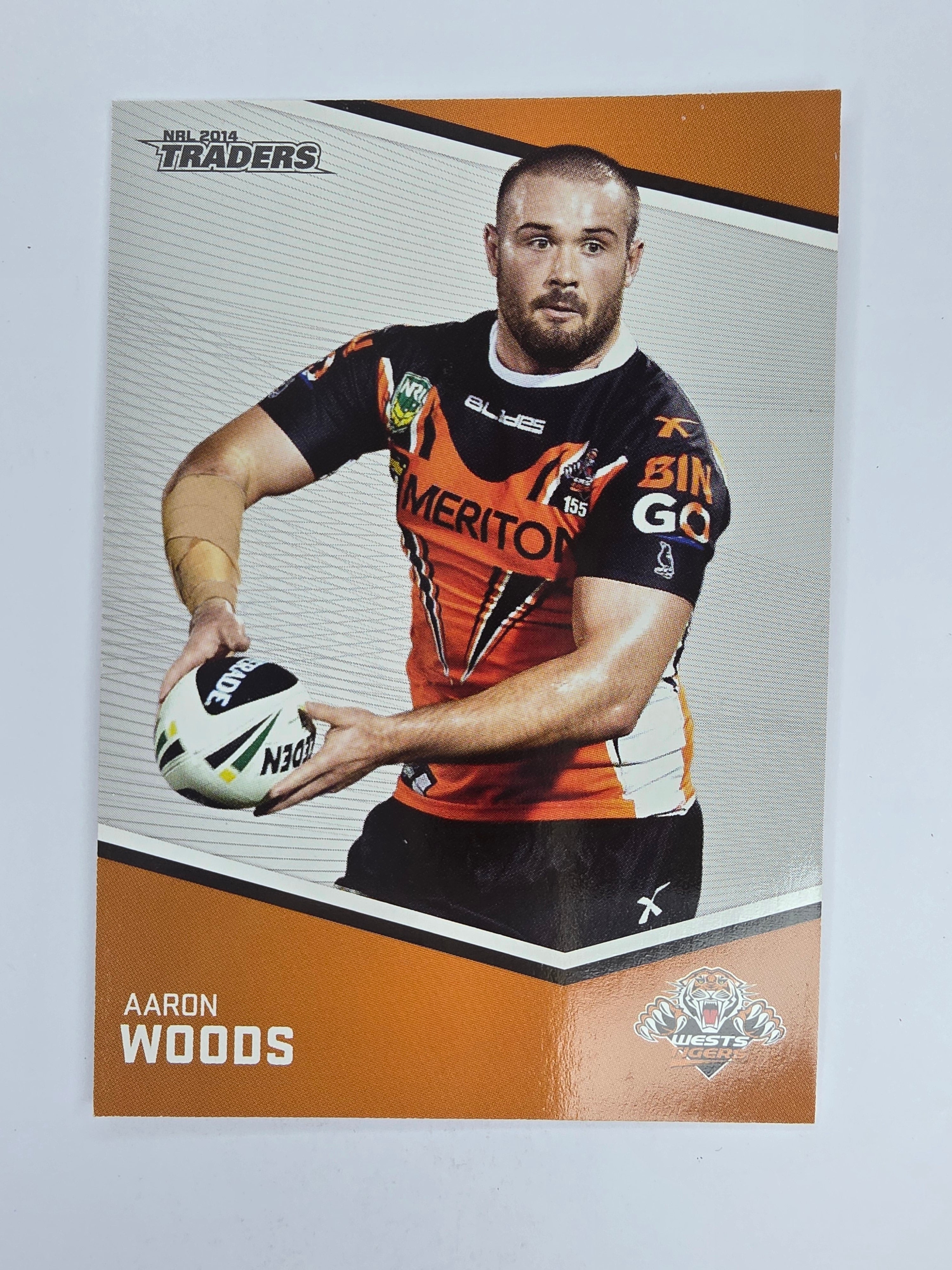 NRL 2014 Traders Base Card #176 Aaron Woods Wests Tigers