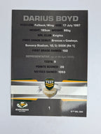 NRL 2012 Limited Edition Base Card #1 Darius Boyd Australia