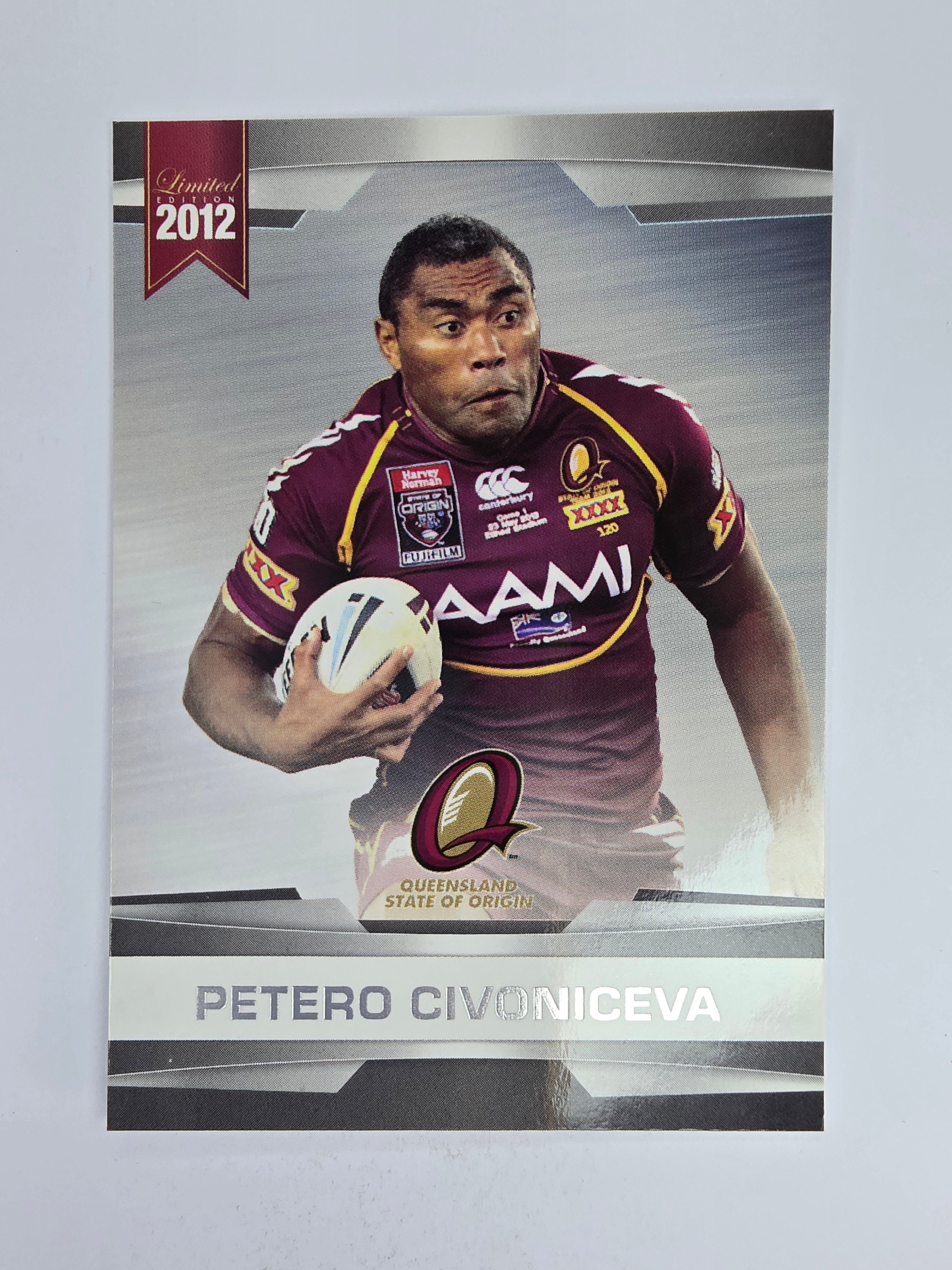 NRL 2012 Limited Edition Base Card #37 Petero Civoniceva State of Origin QLD