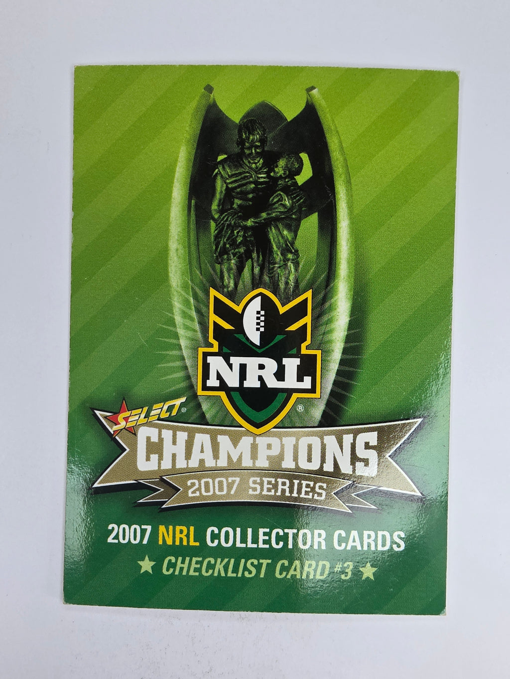 NRL 2007 Champions Base Card #3 Checklist