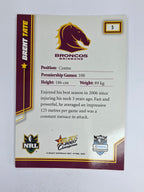 NRL 2007 Champions Base Card #5 Brent Tate Brisbane Broncos