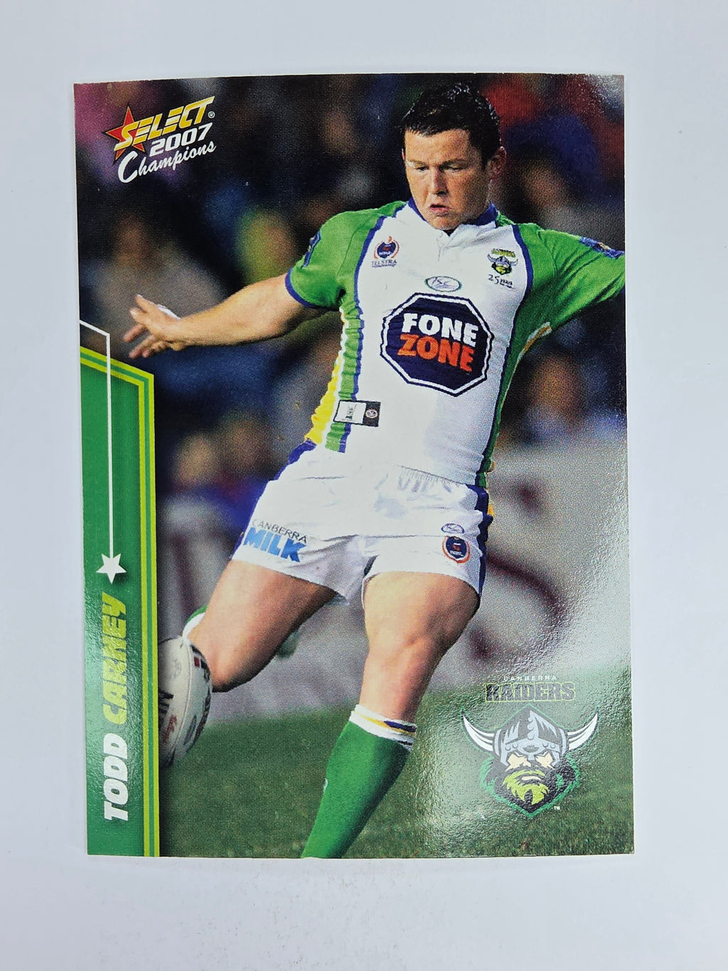 NRL 2007 Champions Base Card #32 Todd Carney Canberra Raiders