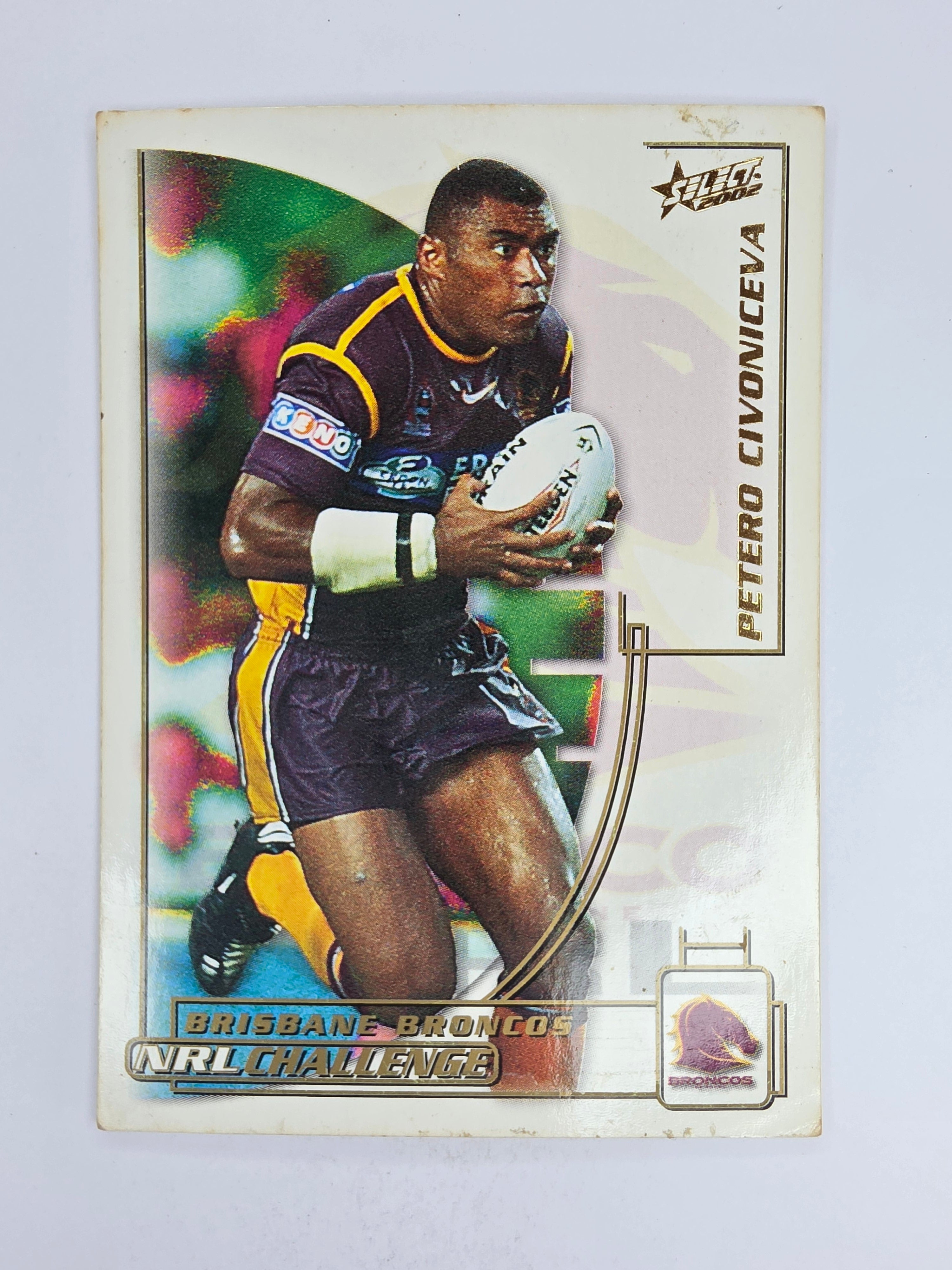 NRL 2002 Challenge Base Card #43 Petero Civoniceva Brisbane Broncos