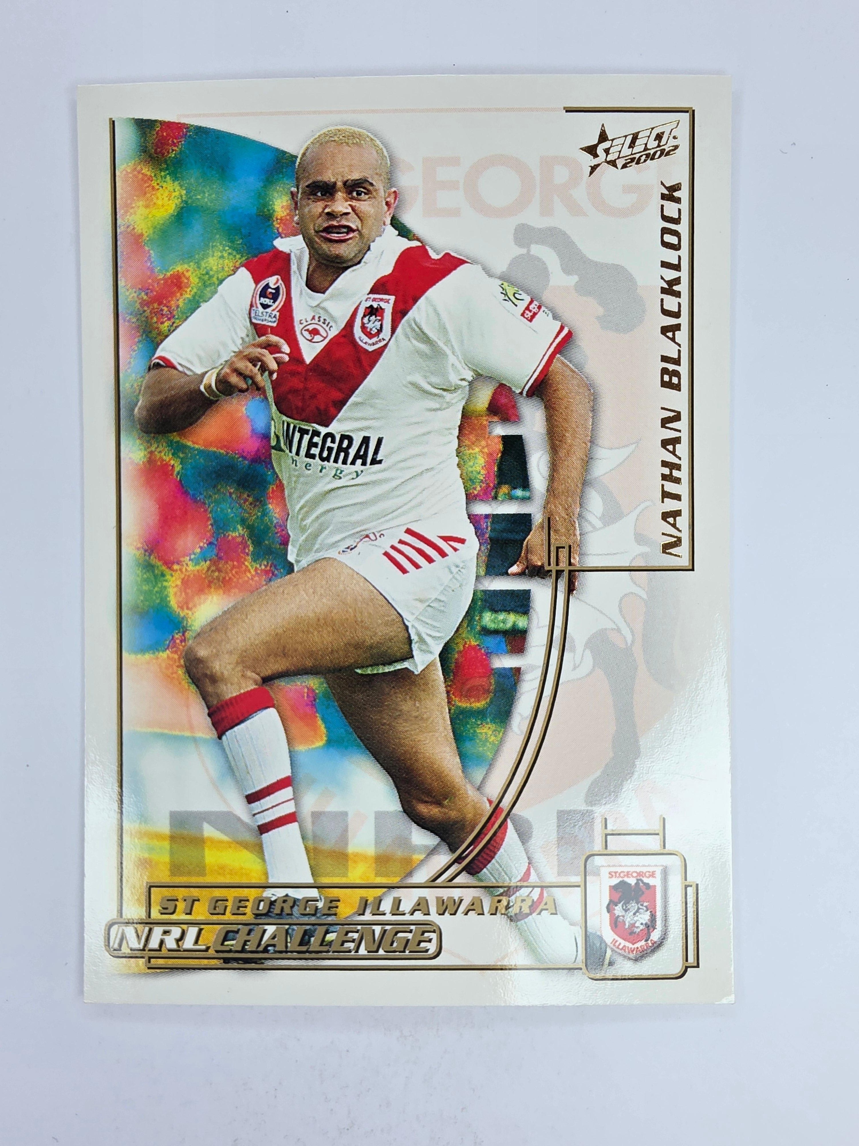 NRL 2002 Challenge Base Card #66 Nathan Blacklock St George Illawarra Dragons