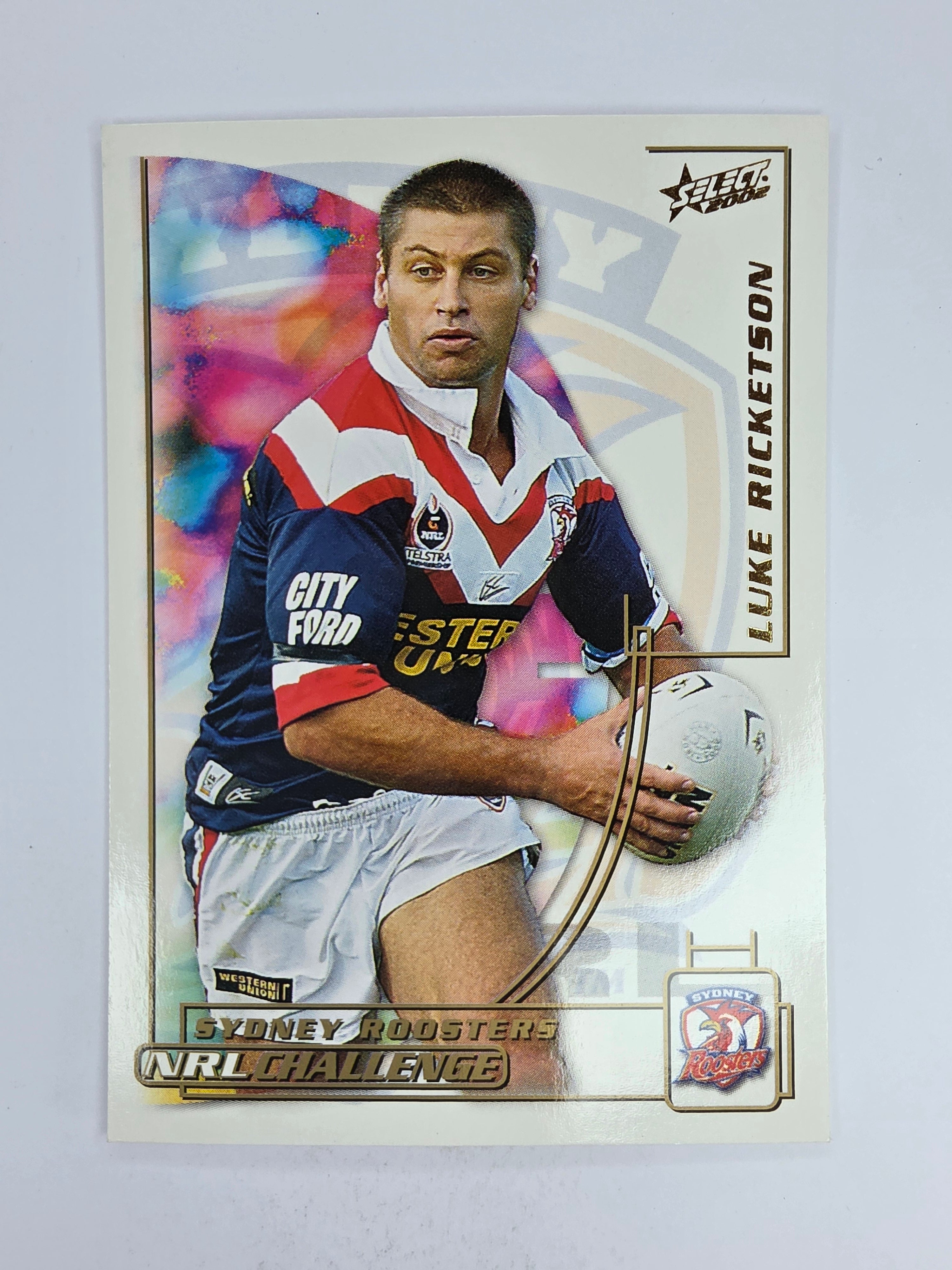 NRL 2002 Challenge Base Card #83 Luke Ricketson Sydney Roosters