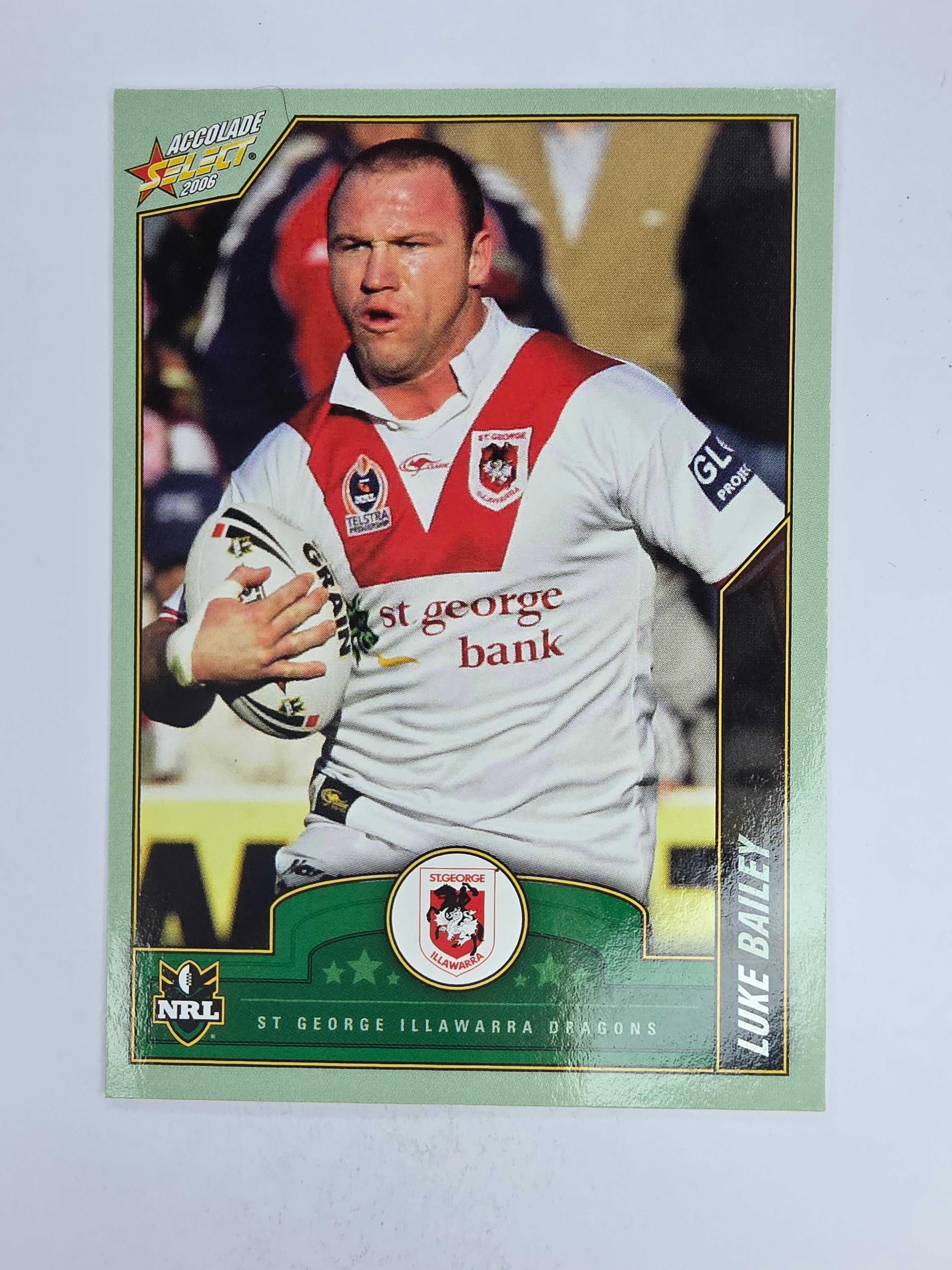 NRL 2006 Accolade Base Card #104 Luke Bailey St George Illawarra Dragons