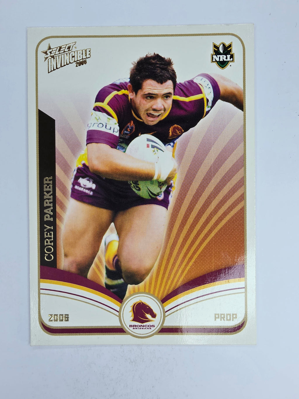 NRL 2006 Invincible Base Card #12 Corey Parker Brisbane Broncos