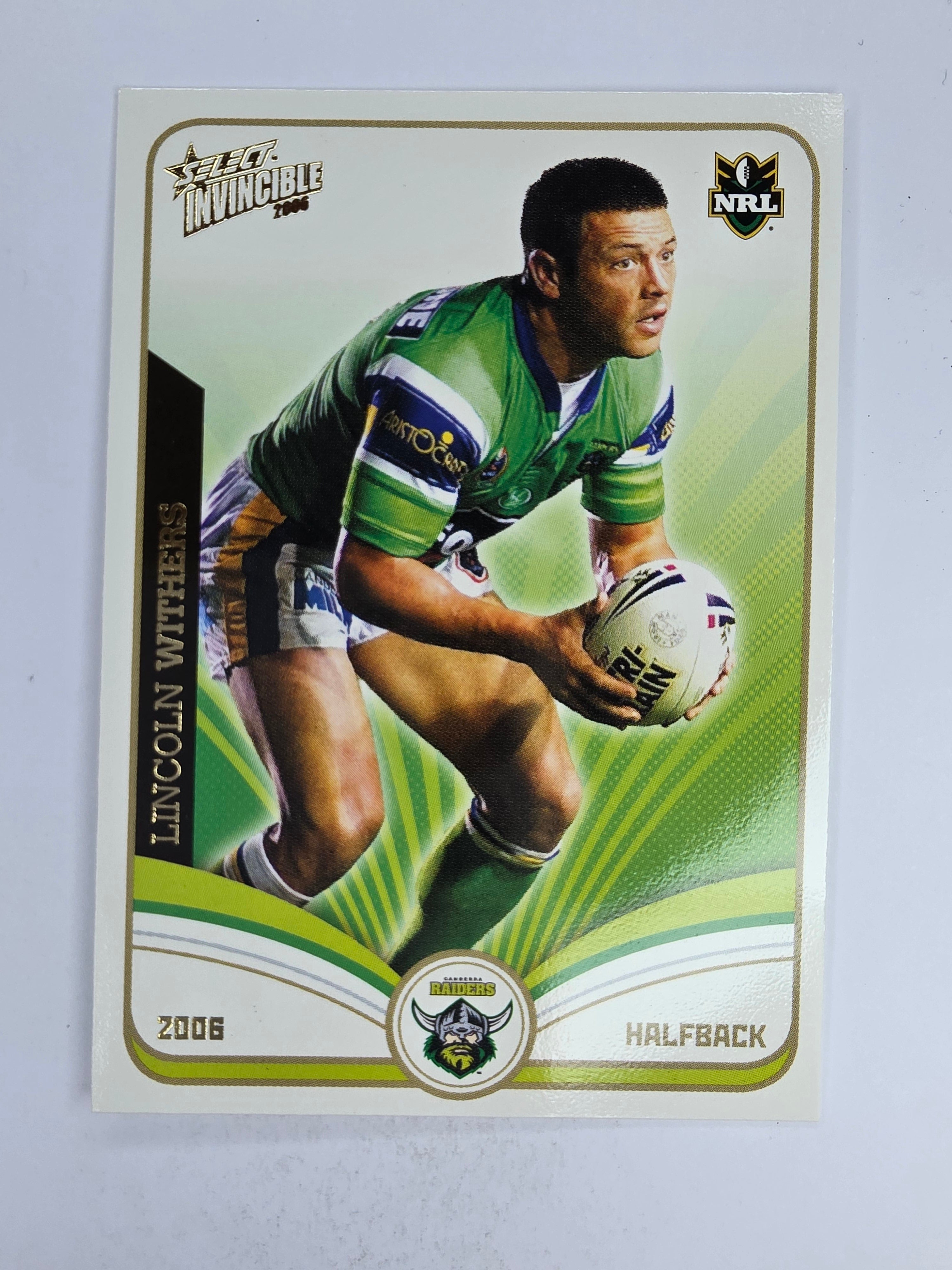 NRL 2006 Invincible Base Card #30 Lincoln Withers Canberra Raiders