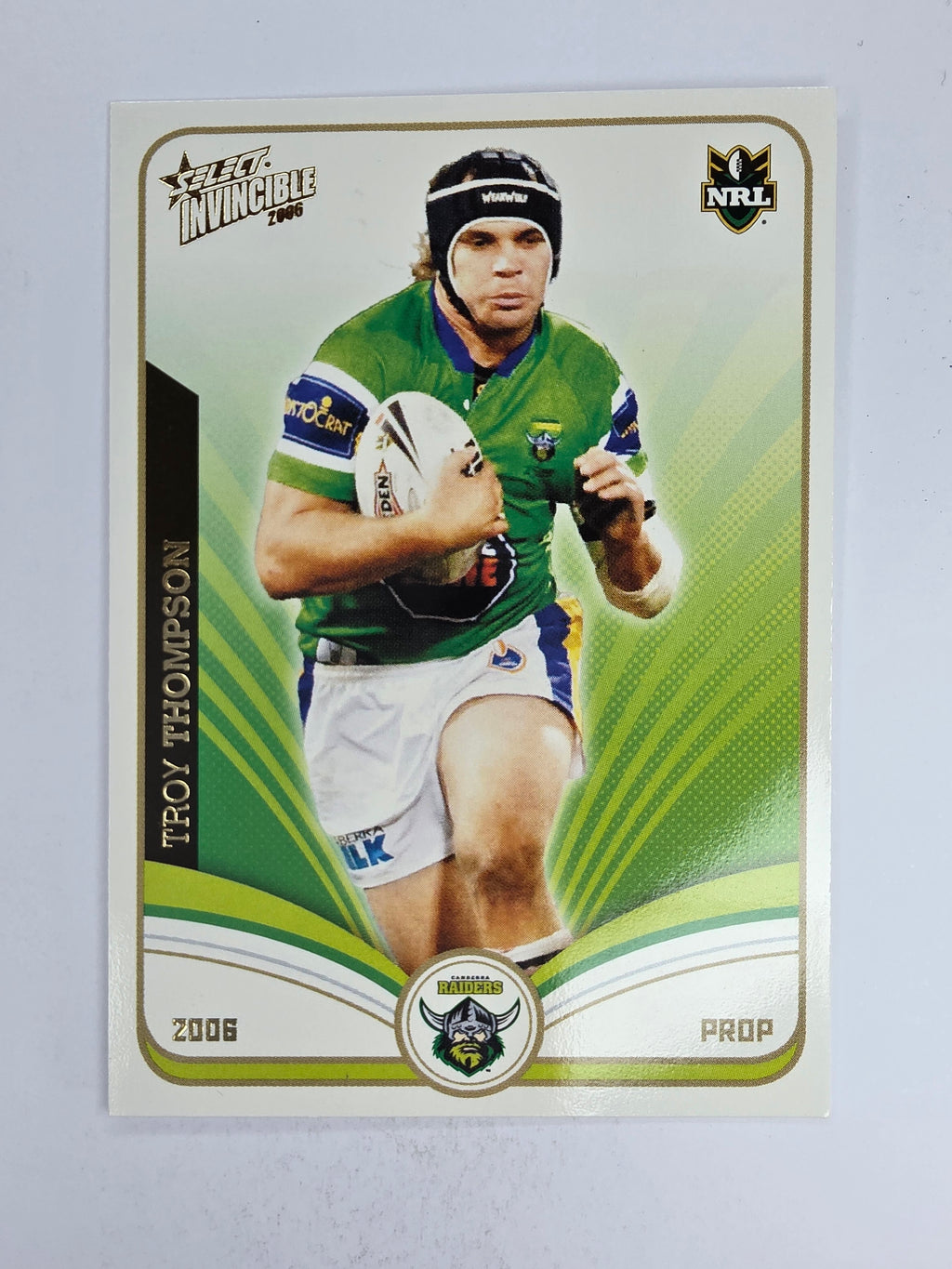 NRL 2006 Invincible Base Card #32 Troy Thompson Canberra Raiders