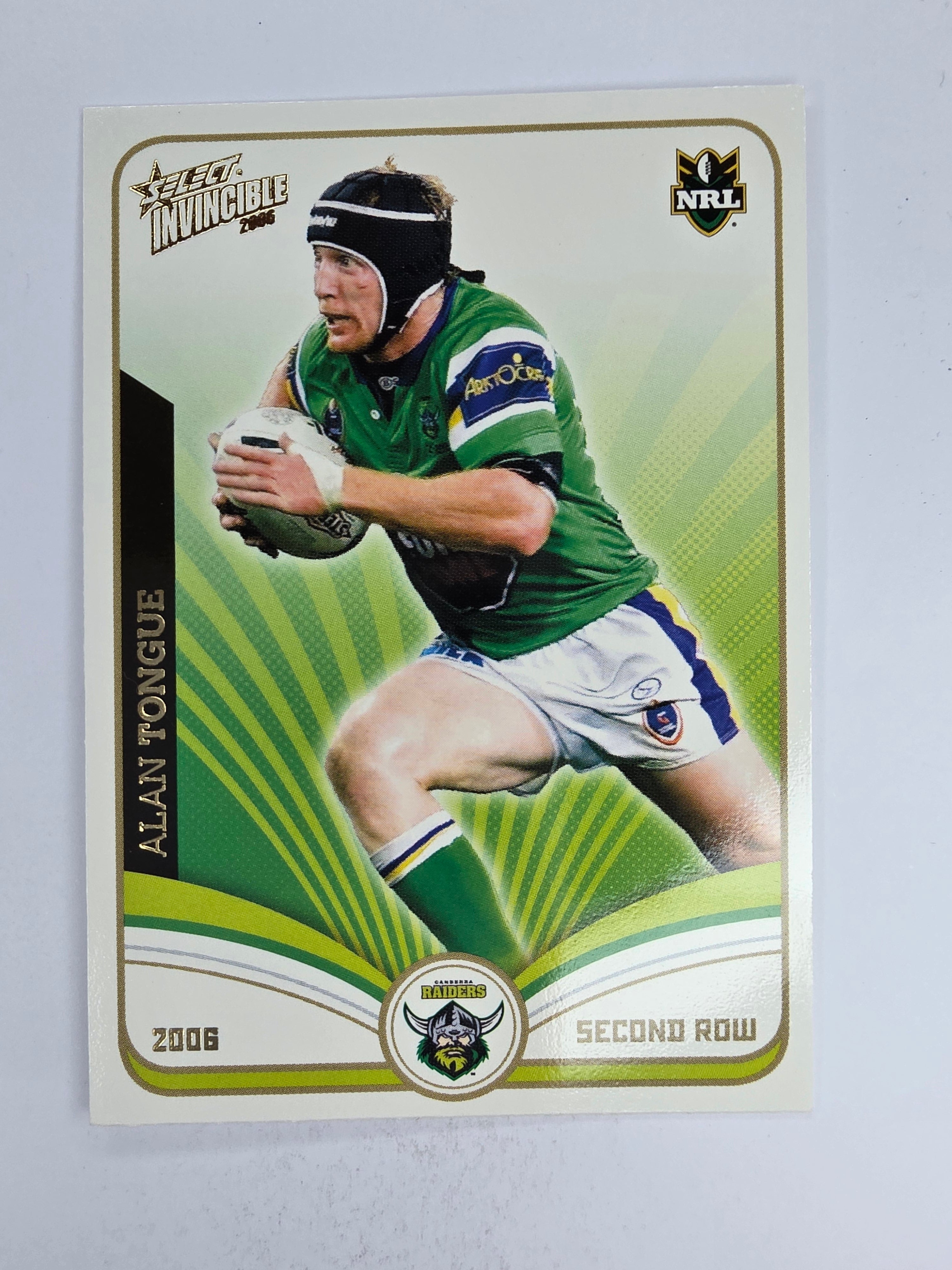 NRL 2006 Invincible Base Card #34 Alan Tongue Canberra Raiders