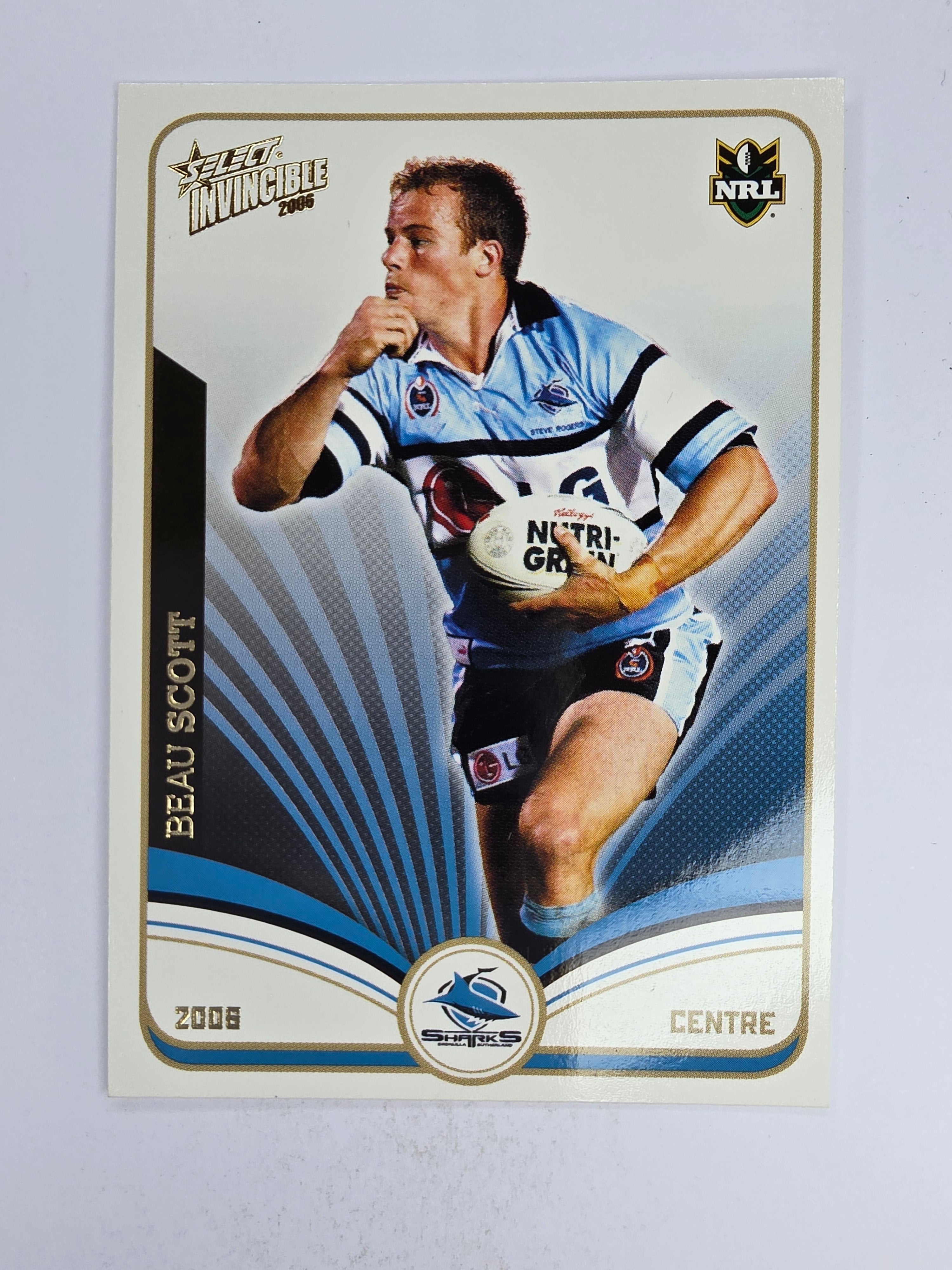 NRL 2006 Invincible Base Card #47 Beau Scott Cronulla Sutherland Sharks