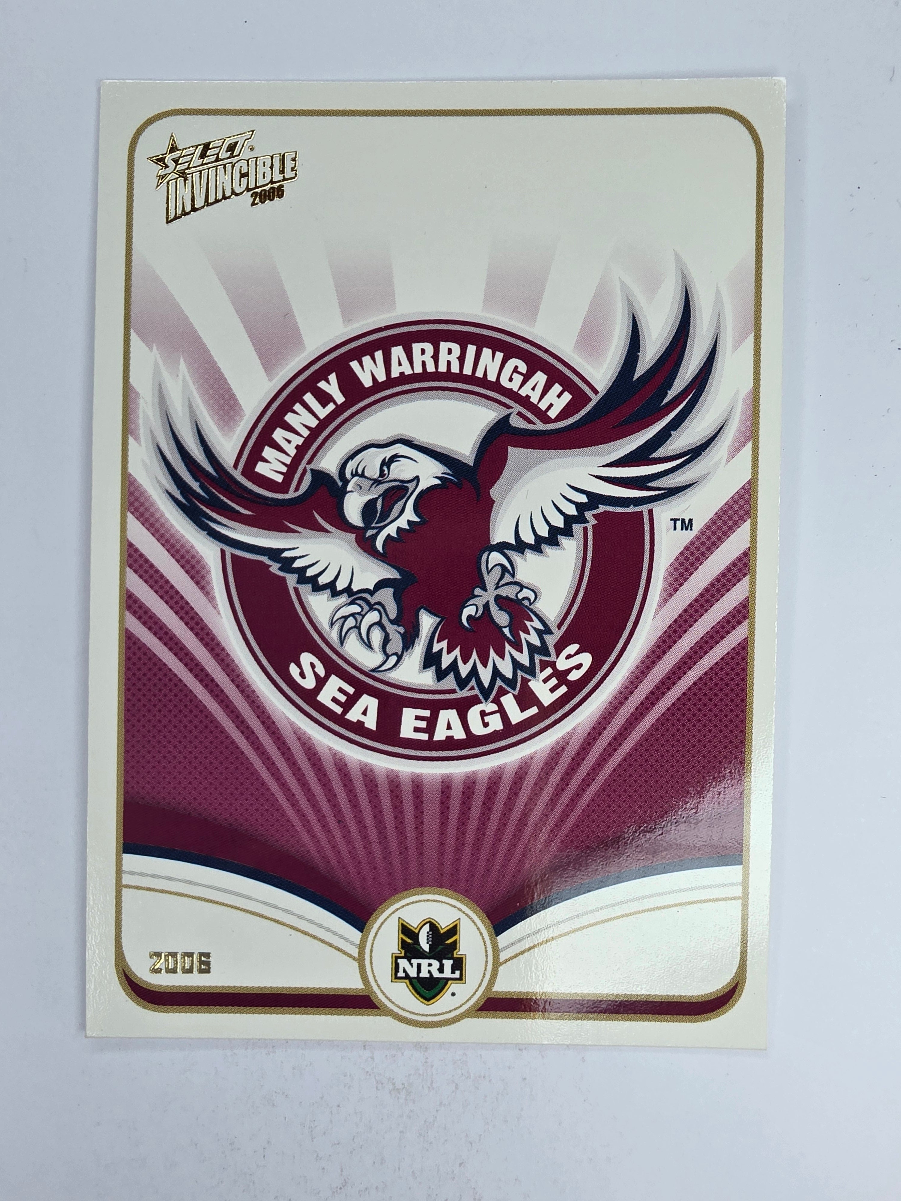 NRL 2006 Invincible Base Card #51 Manly Warringah Sea Eagles Logo