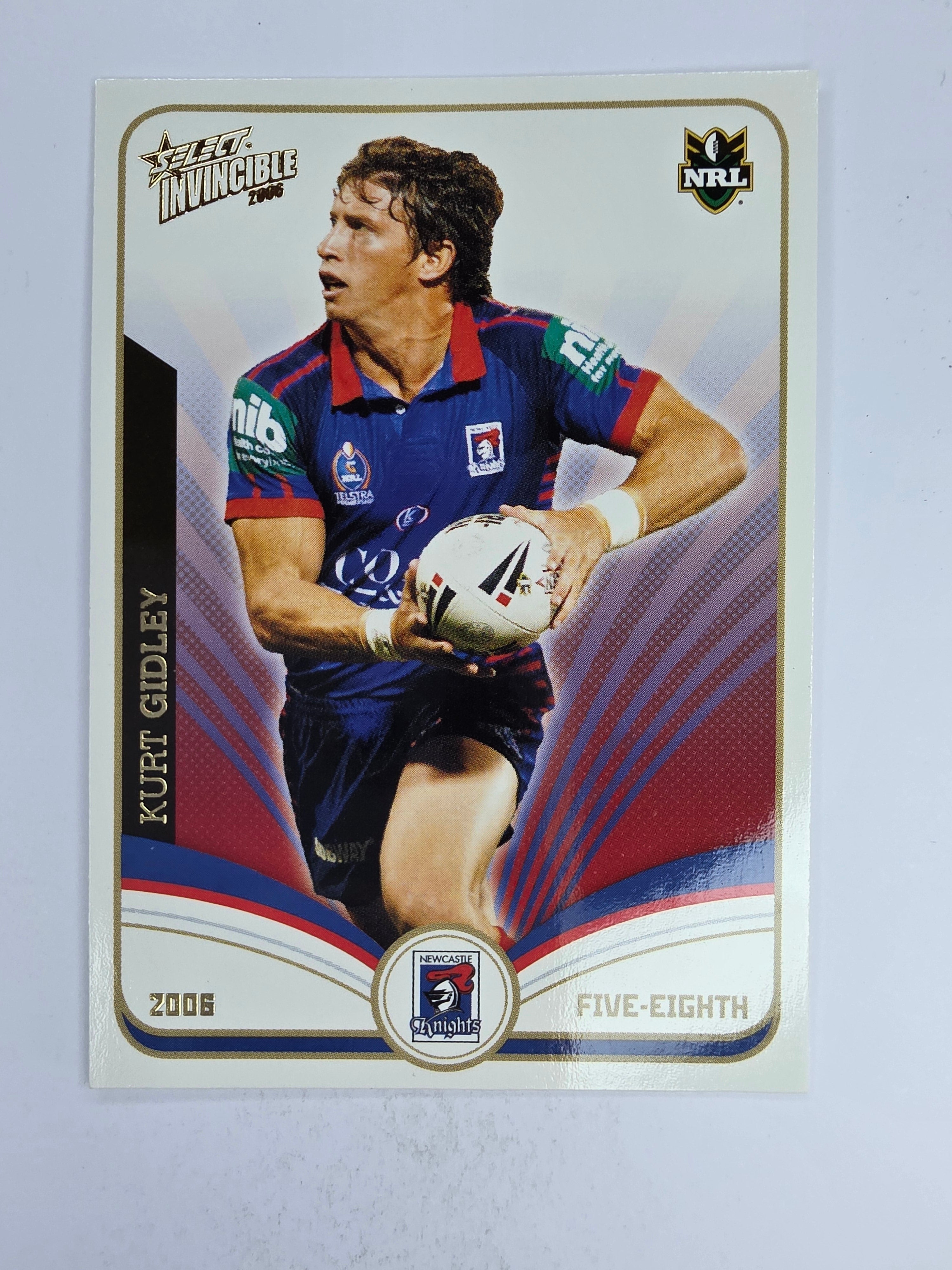 NRL 2006 Invincible Base Card #77 Kurt Gidley Newcastle Knights
