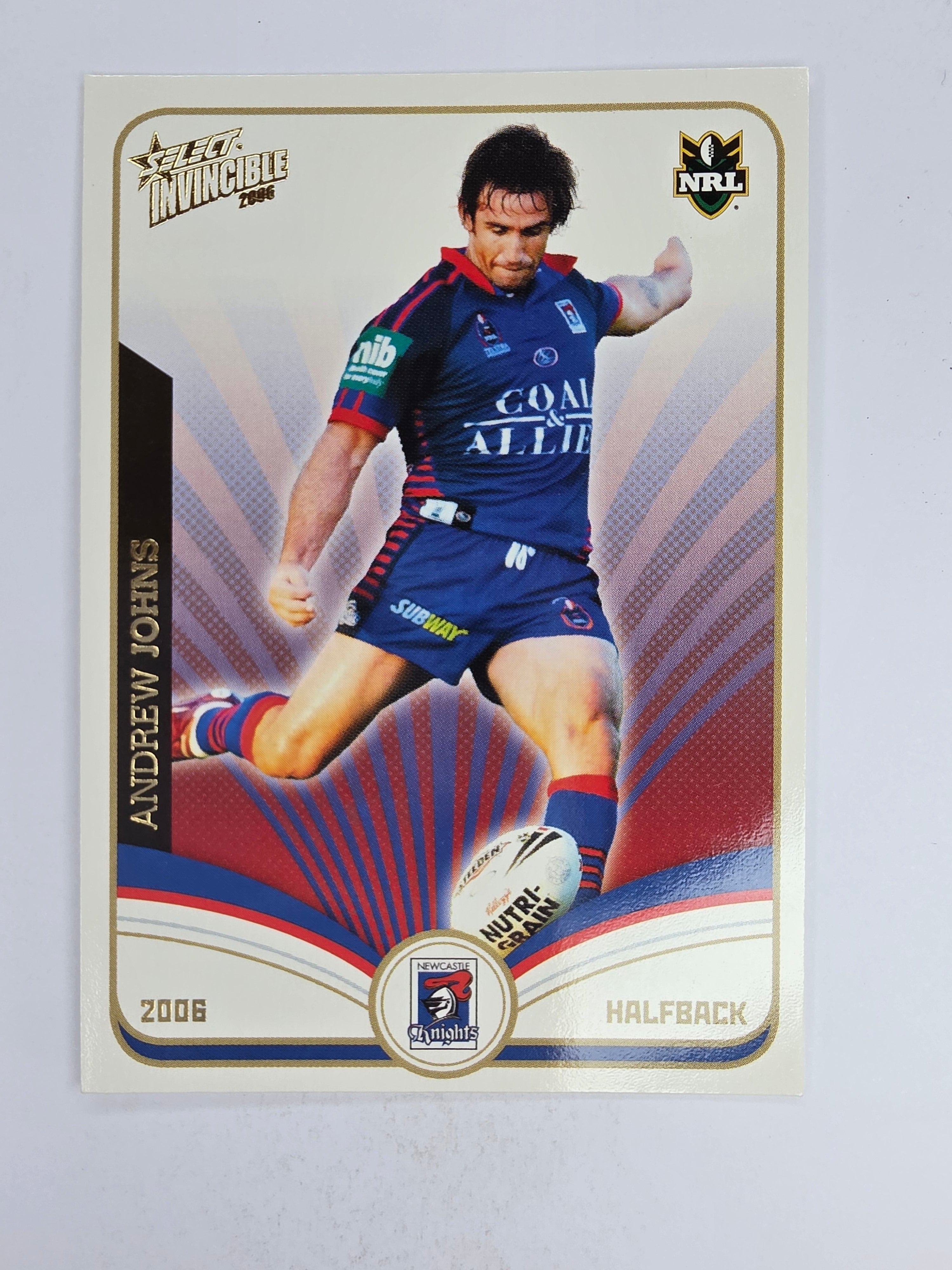 NRL 2006 Invincible Base Card #78 Andrew Johns Newcastle Knights