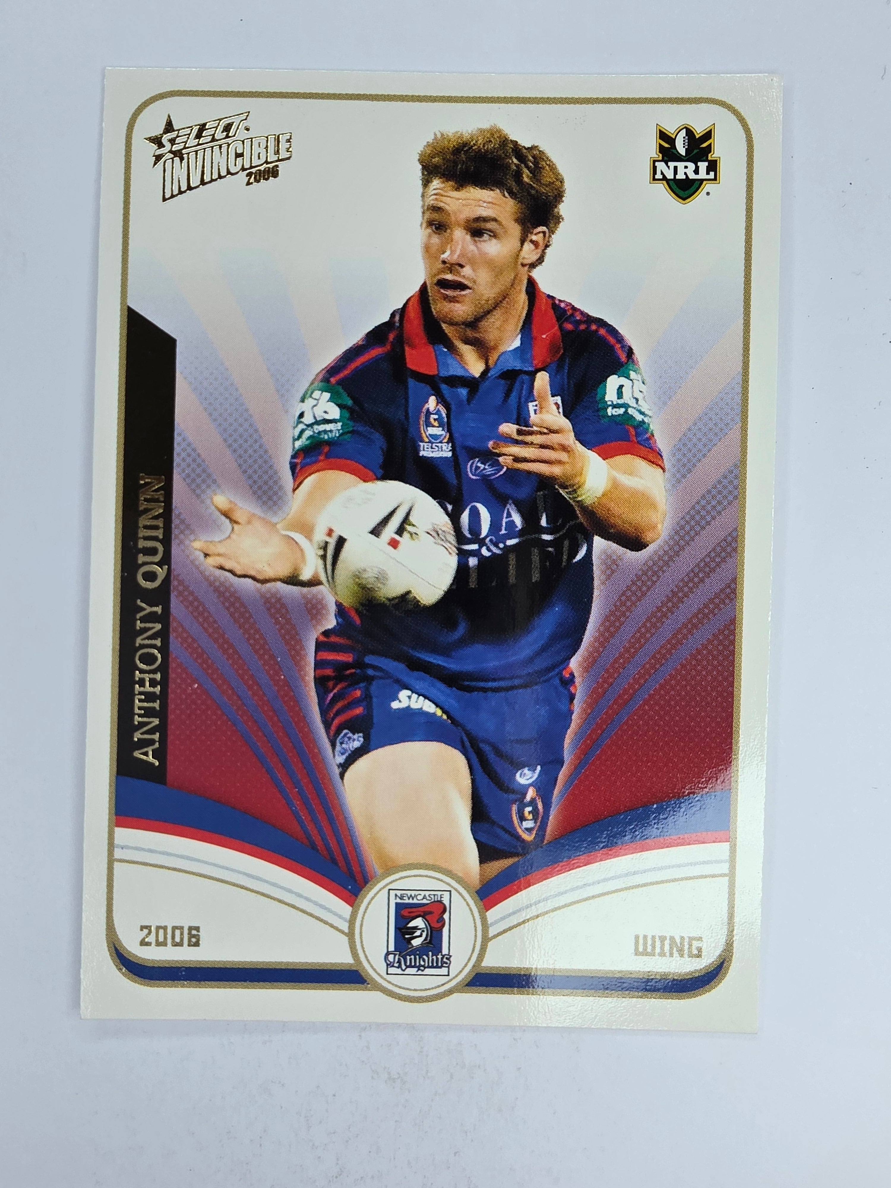 NRL 2006 Invincible Base Card #84 Anthony Quinn Newcastle Knights