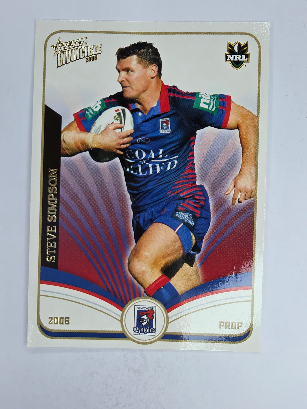 NRL 2006 Invincible Base Card #86 Steve Simpson Newcastle Knights