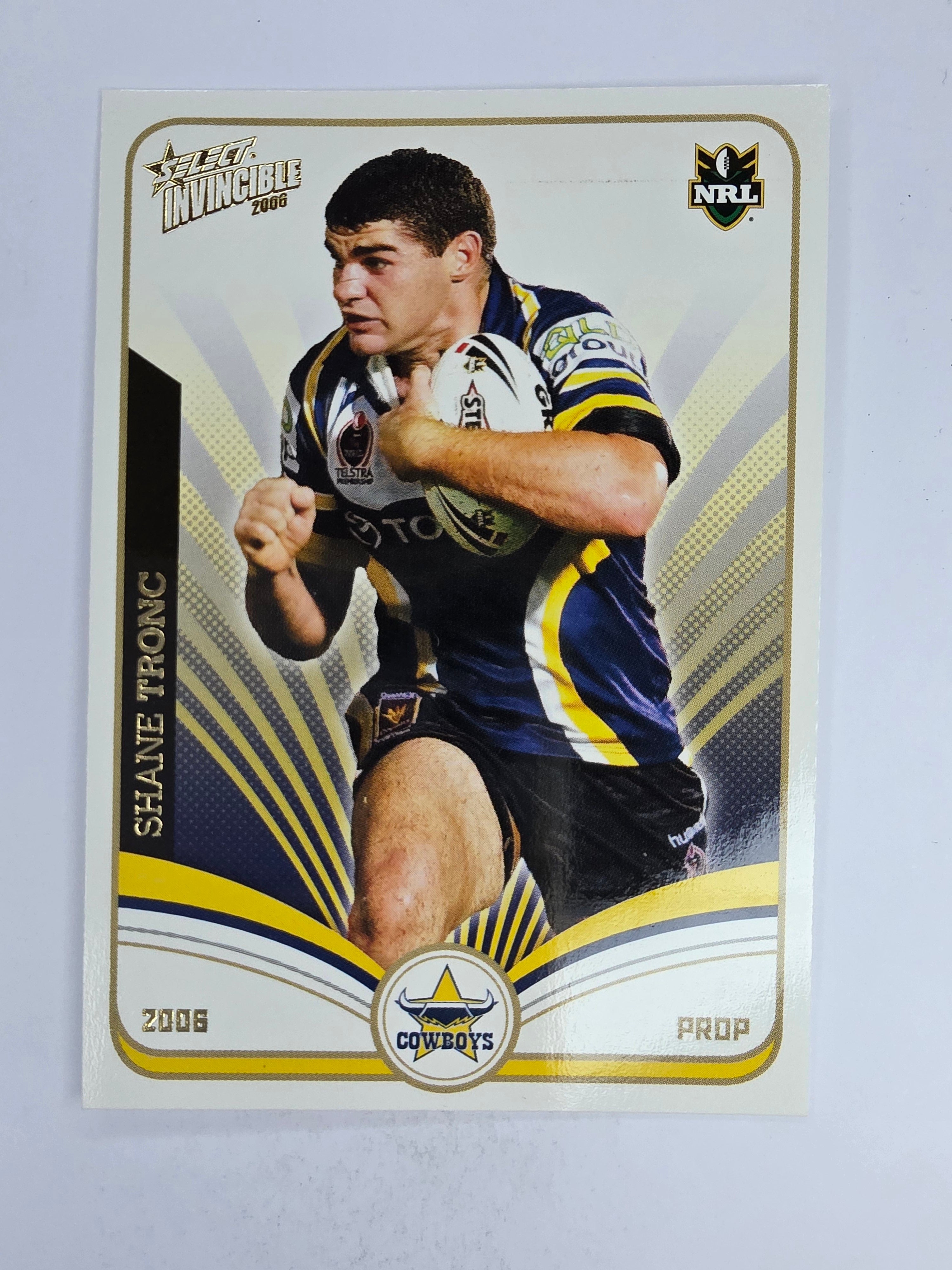 NRL 2006 Invincible Base Card #95 Shane Tronc North Queensland Cowboys