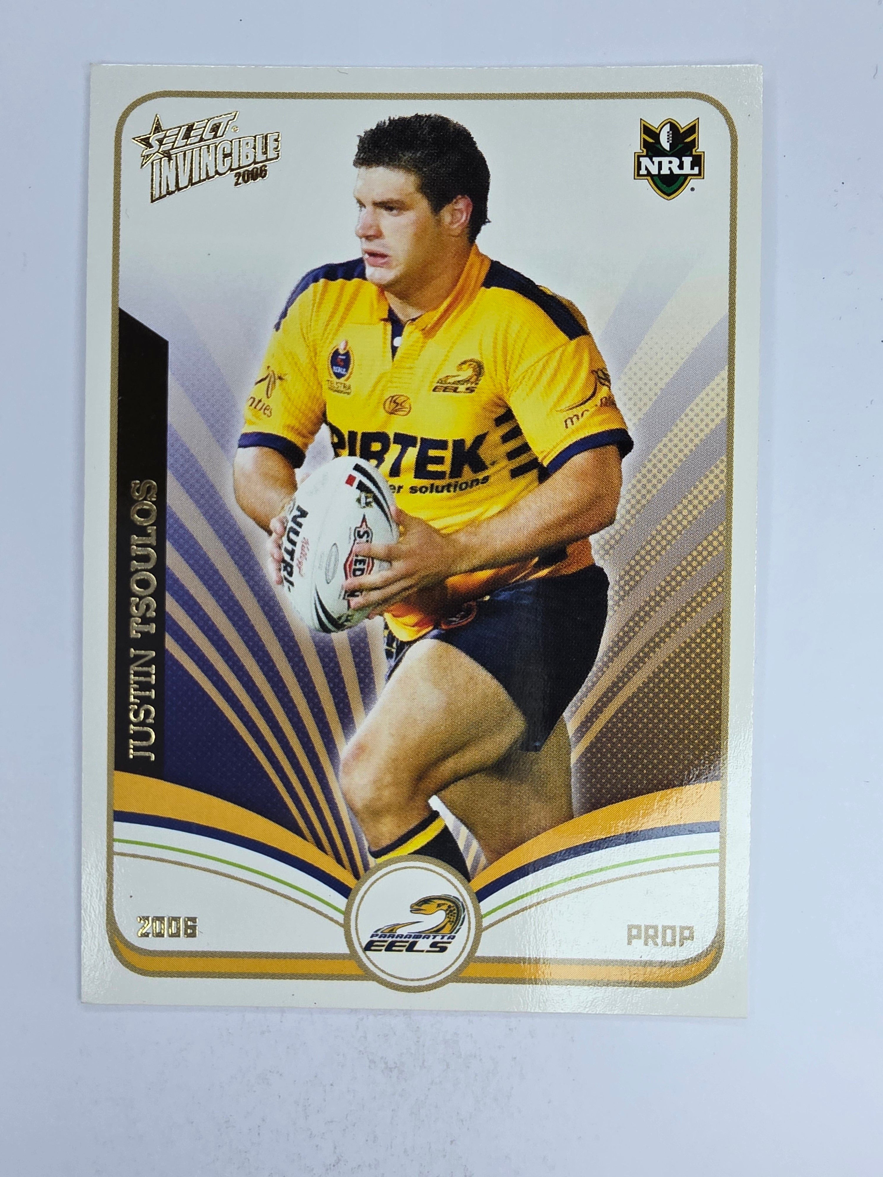 NRL 2006 Invincible Base Card #109 Justin Tsoulos Parramatta Eels