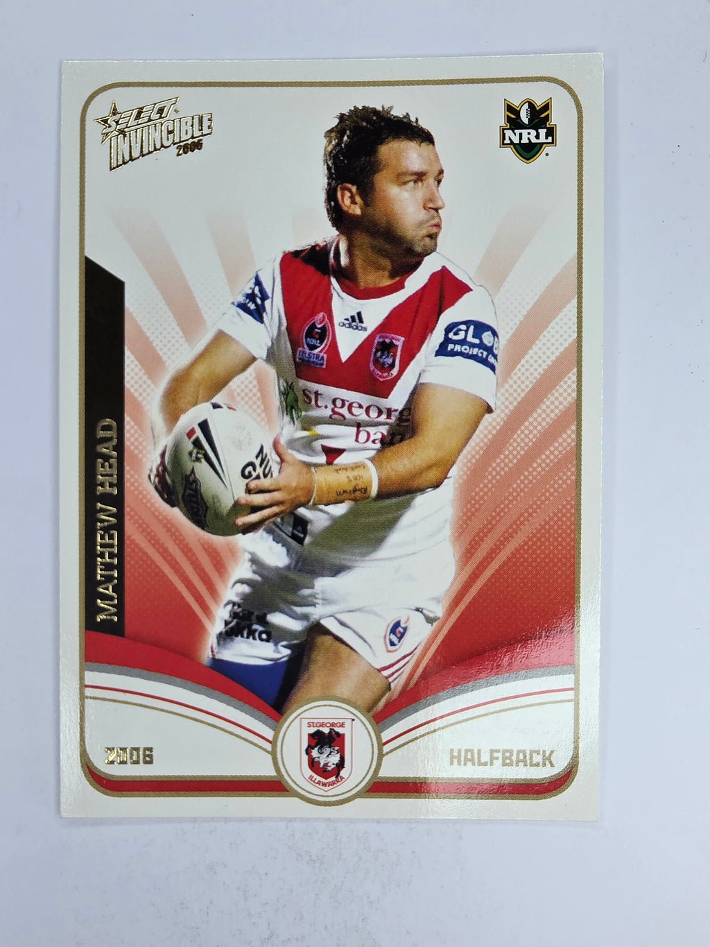 NRL 2006 Invincible Base Card #126 Mathew Head St George Illawarra Dragons