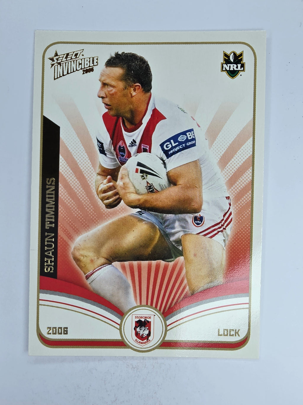 NRL 2006 Invincible Base Card #129 Shaun Timmins St George Illawarra Dragons