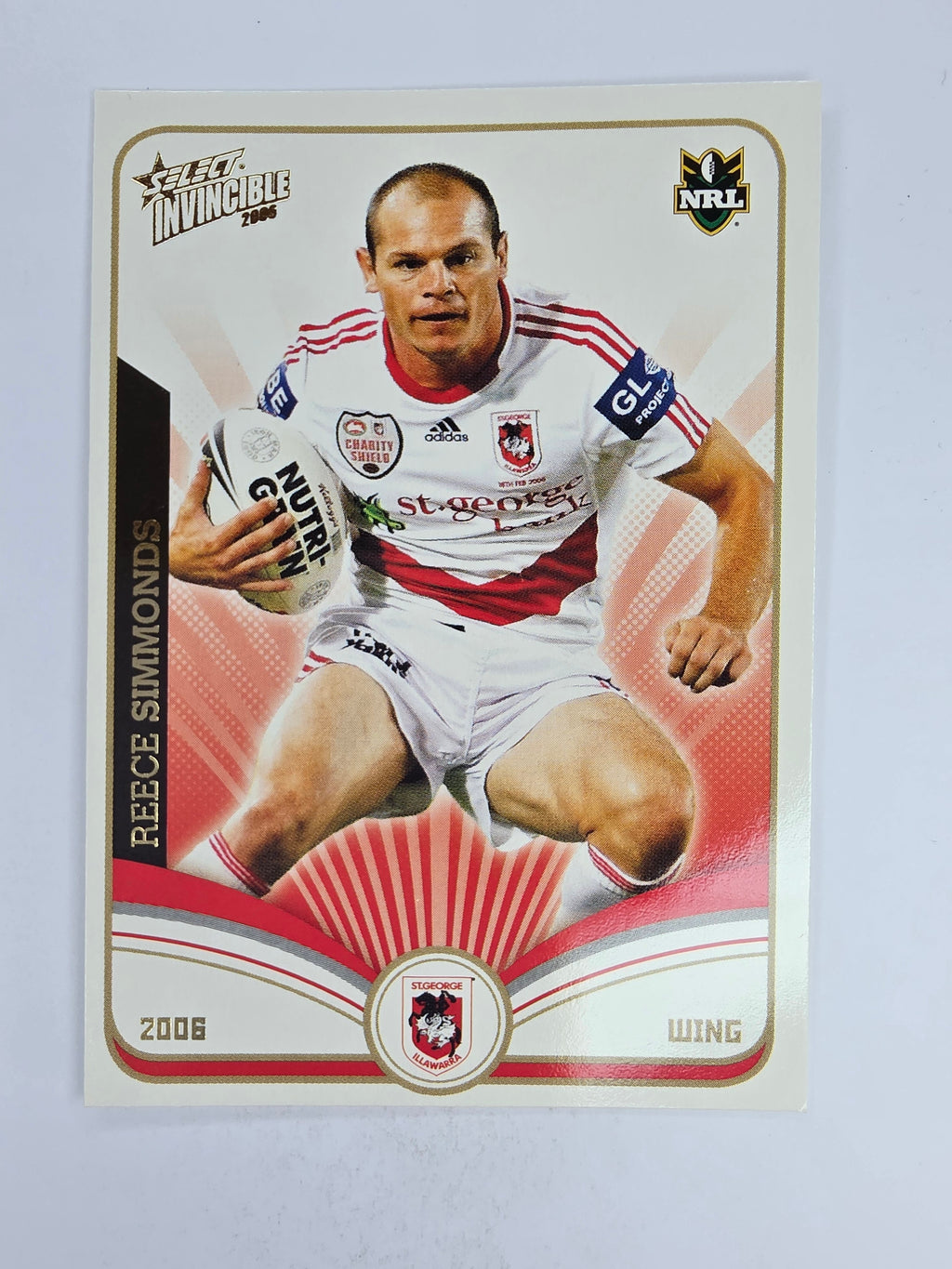NRL 2006 Invincible Base Card #133 Reece Simmonds St George Illawarra Dragons