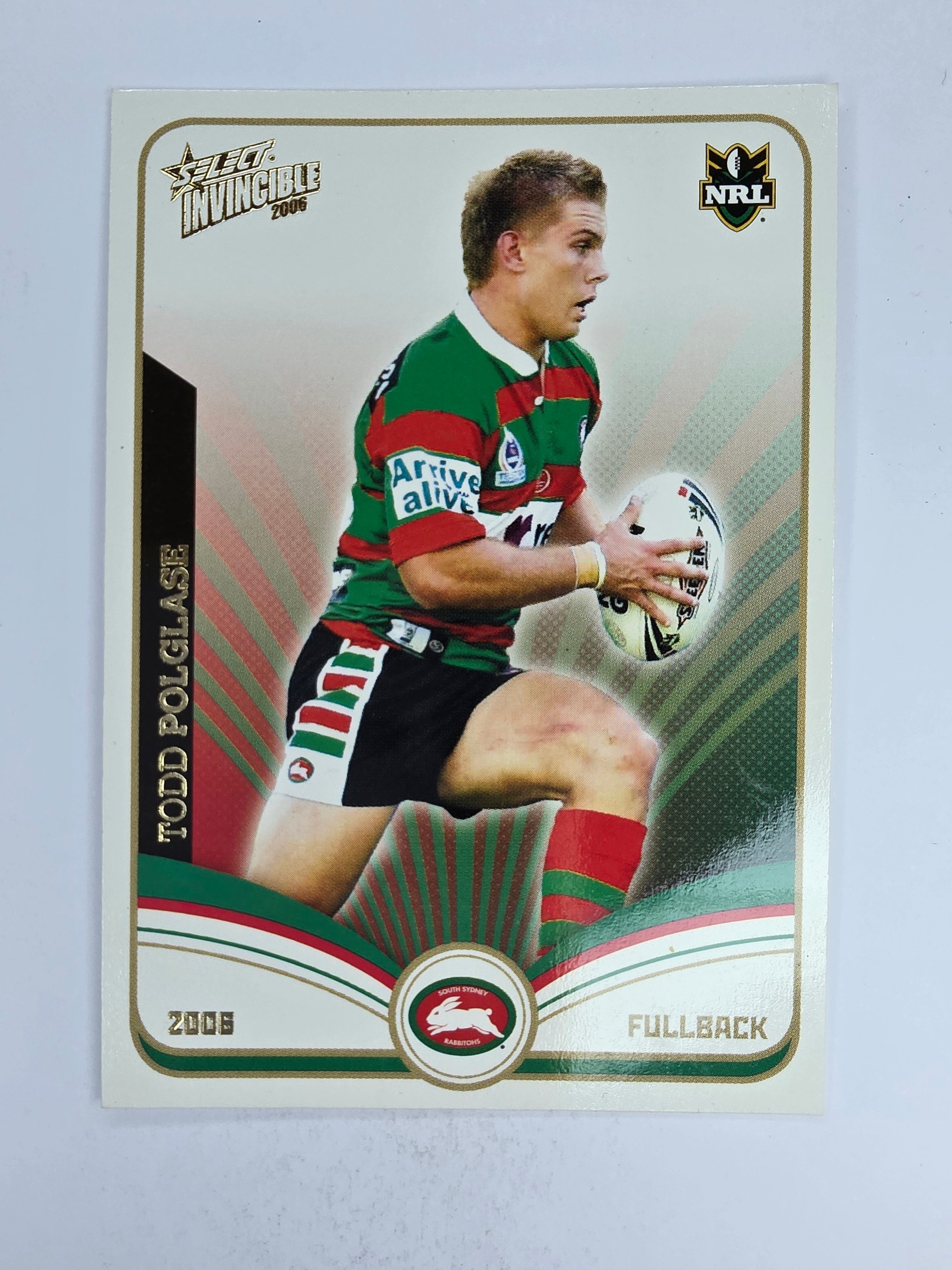 NRL 2006 Invincible Base Card #136 Todd Polglase South Sydney Rabbitohs