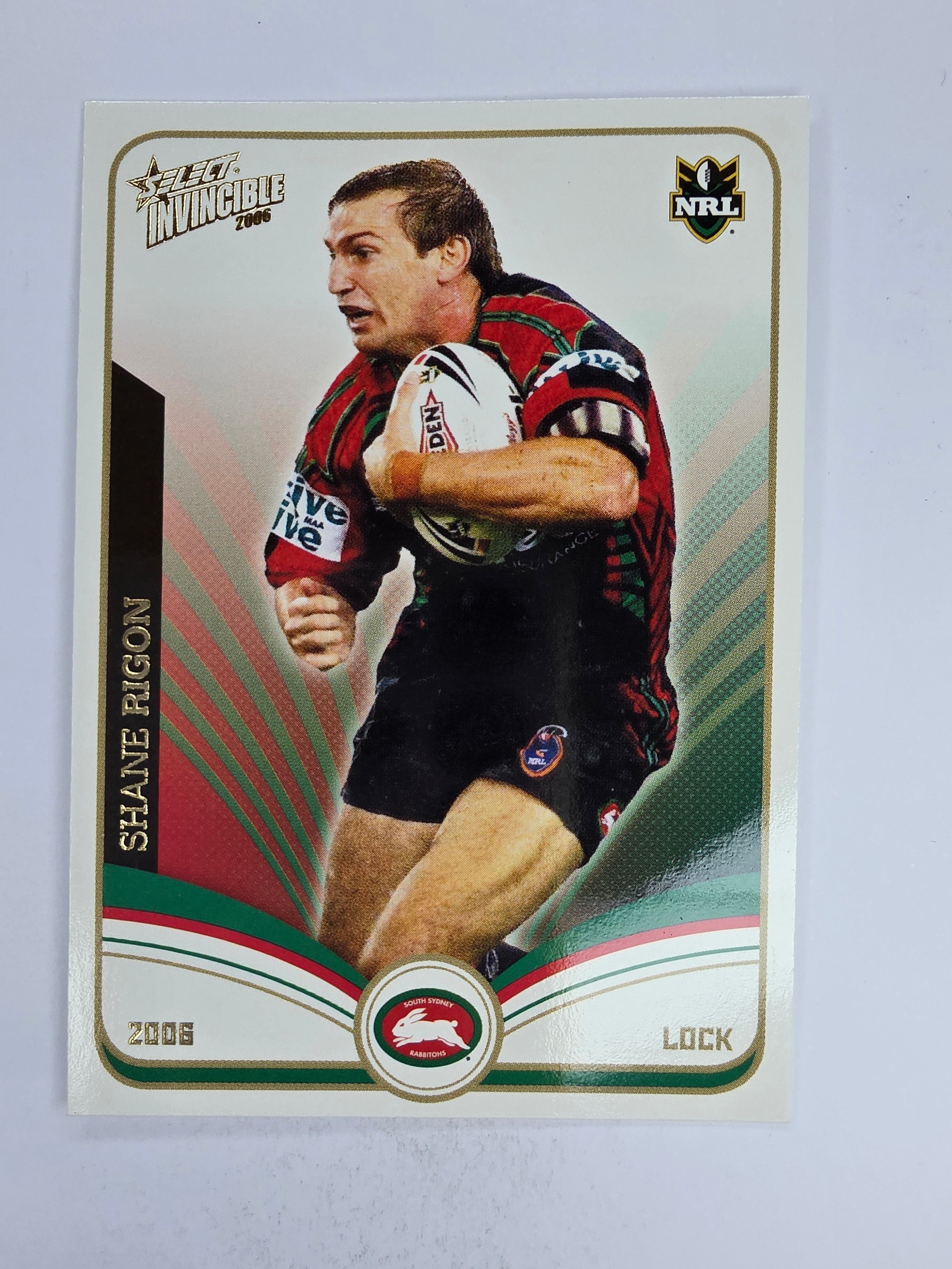 NRL 2006 Invincible Base Card #141 Shane Rigon South Sydney Rabbitohs