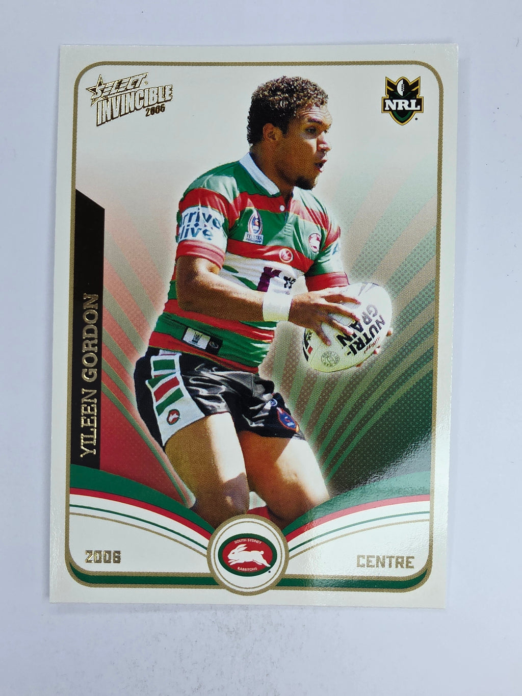 NRL 2006 Invincible Base Card #142 Yileen Gordon South Sydney Rabbitohs