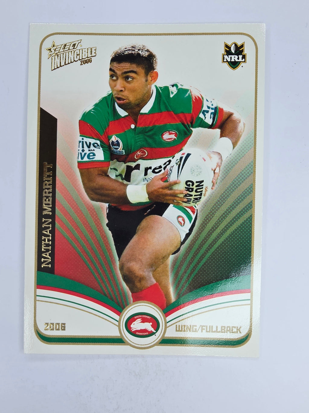 NRL 2006 Invincible Base Card #143 Nathan Merritt South Sydney Rabbitohs