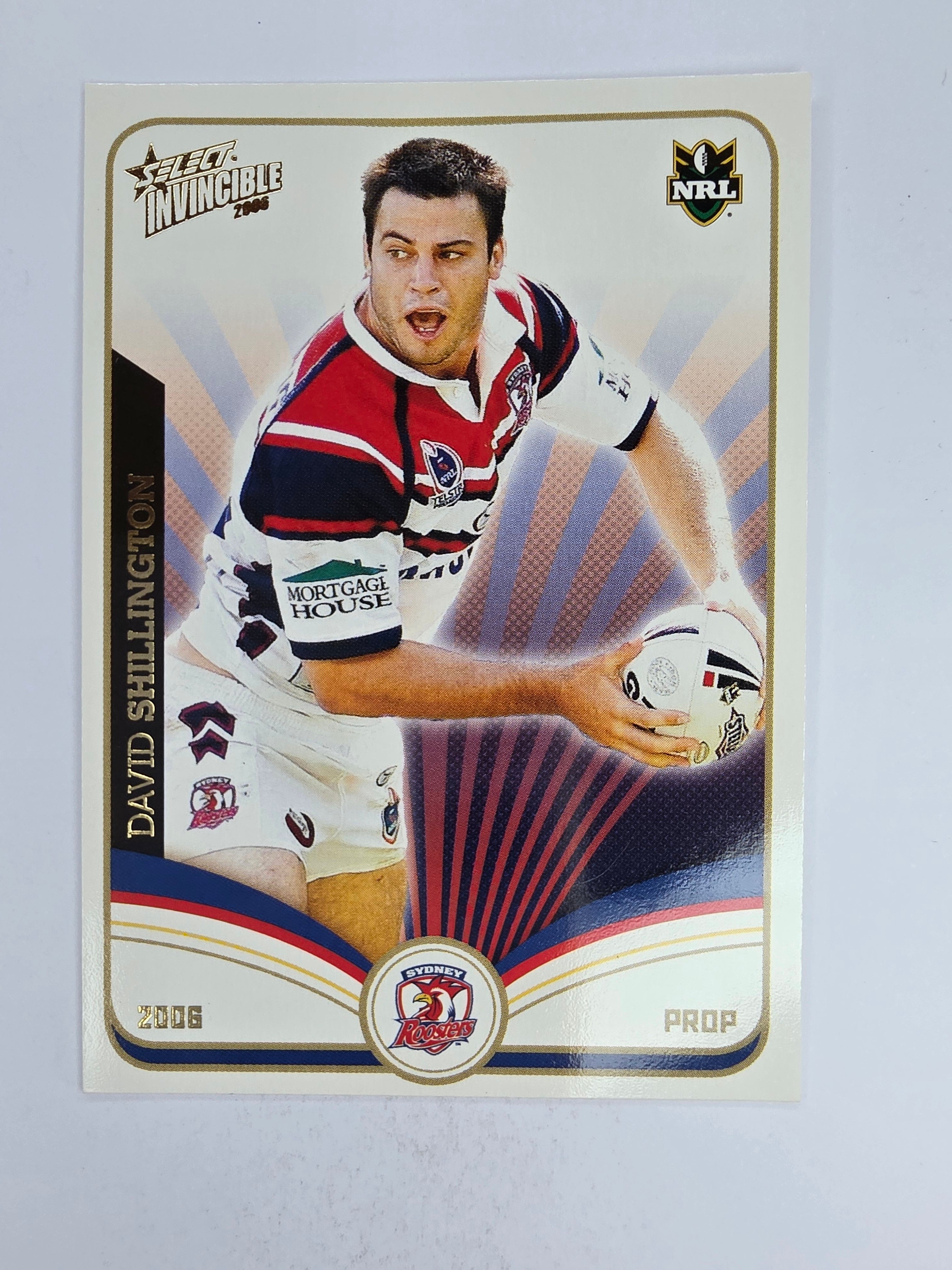 NRL 2006 Invincible Base Card #158 David Shillington Sydney Roosters