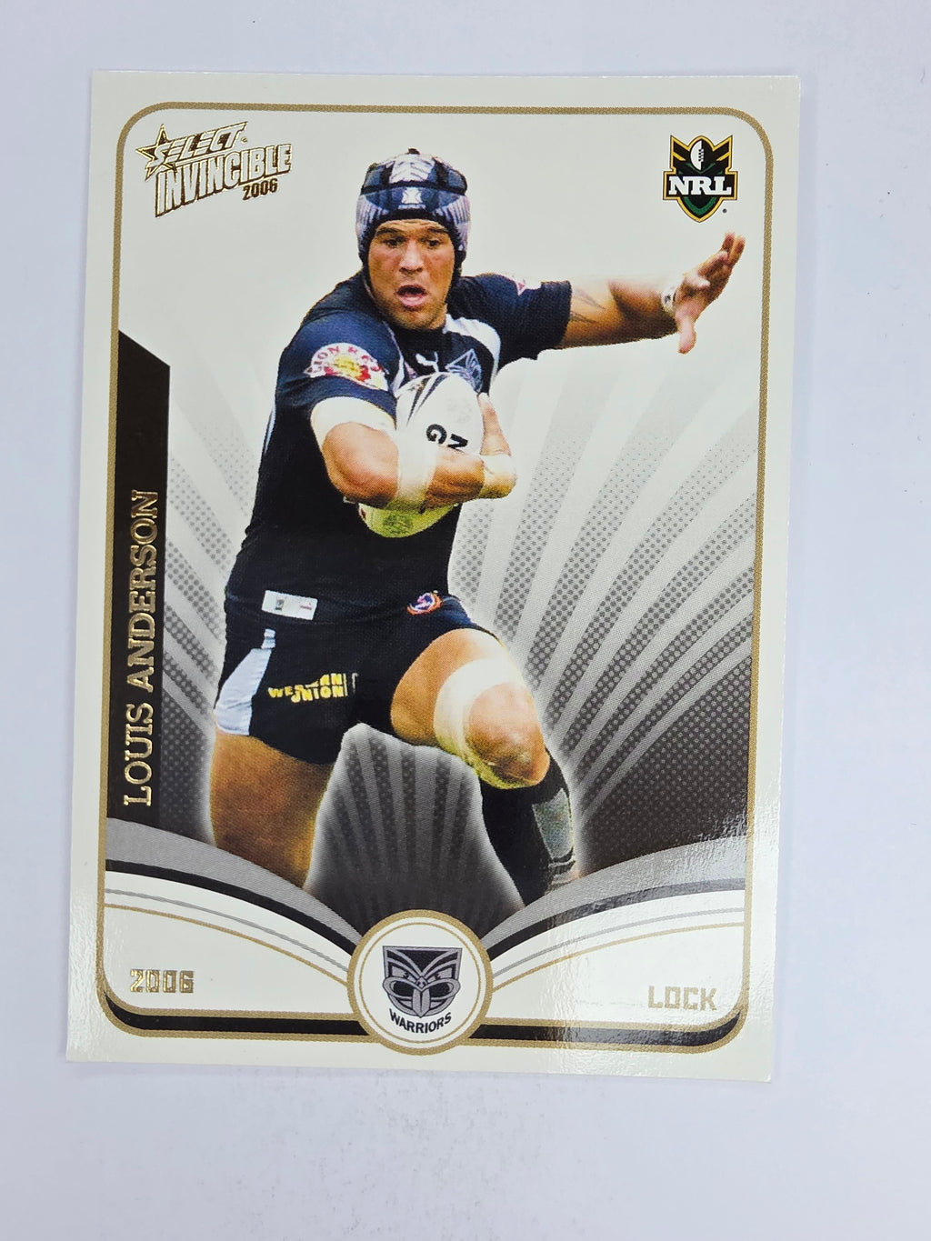 NRL 2006 Invincible Base Card #165 Louis Anderson New Zealand Warriors