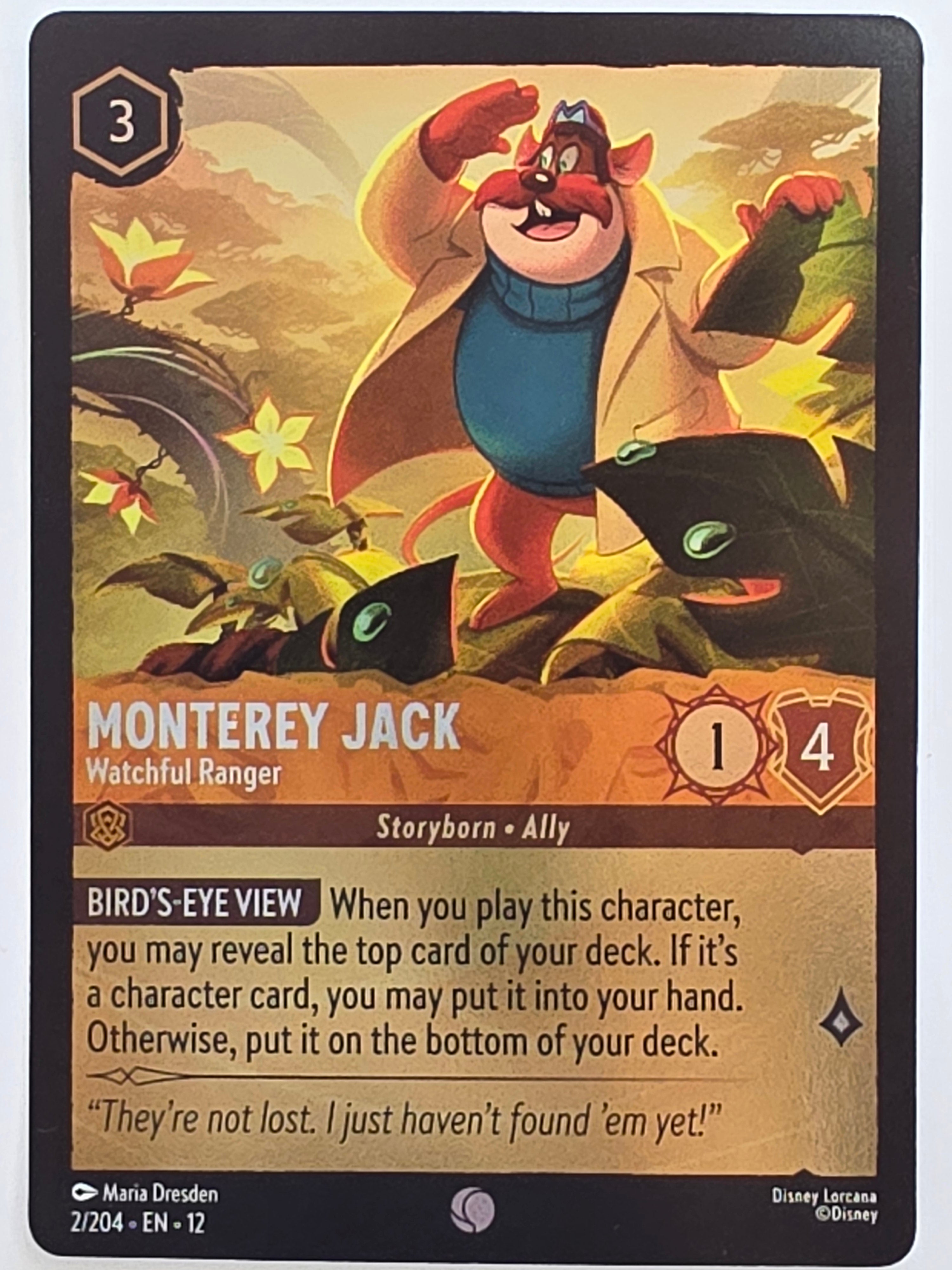 Disney Lorcana Wilds Unknown | Coldfoil | #002/204 | Monterey Jack Watchful Ranger | Common
