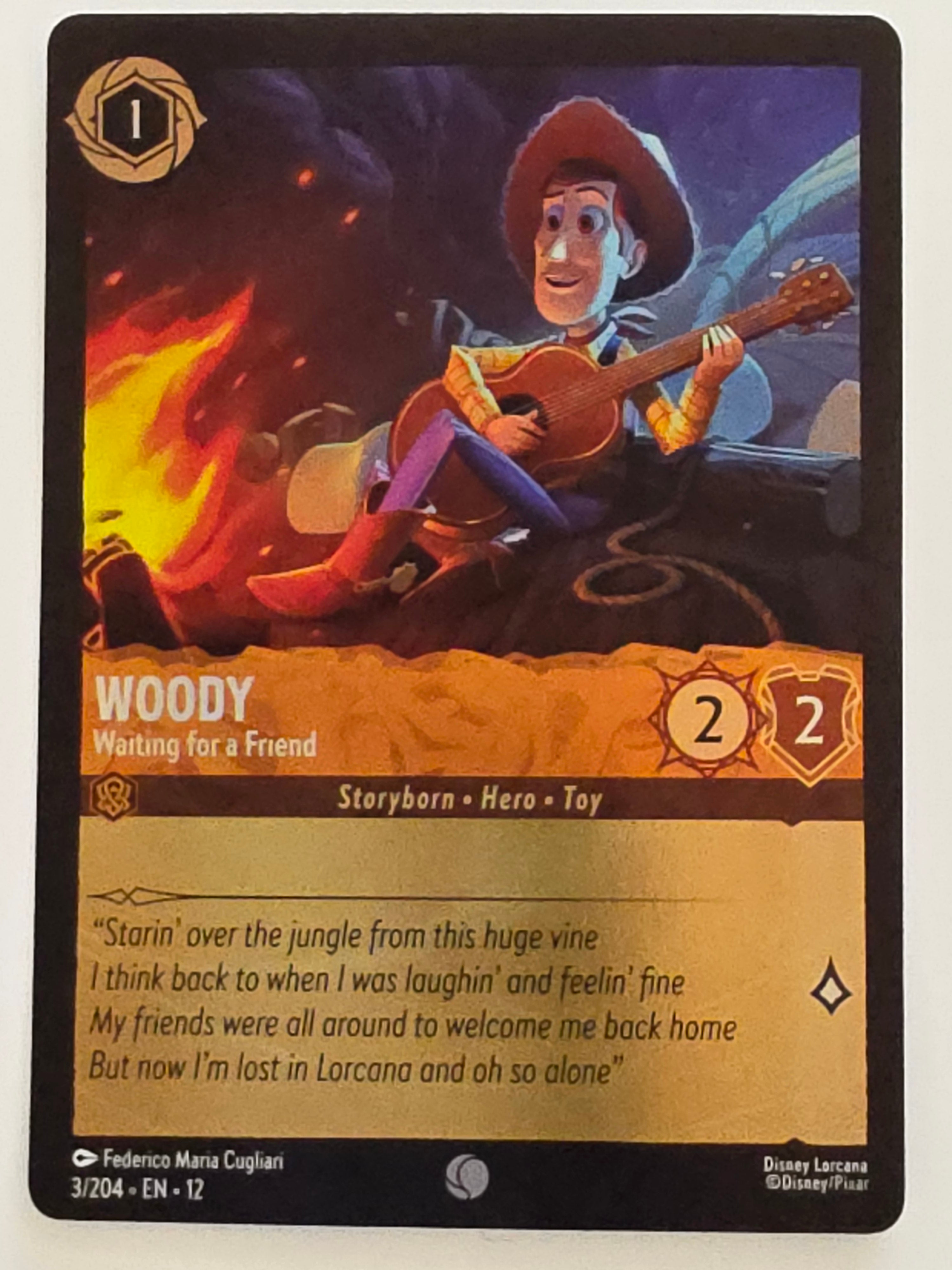 Disney Lorcana Wilds Unknown | Coldfoil | #003/204 | Woody Waiting for a Friend | Common