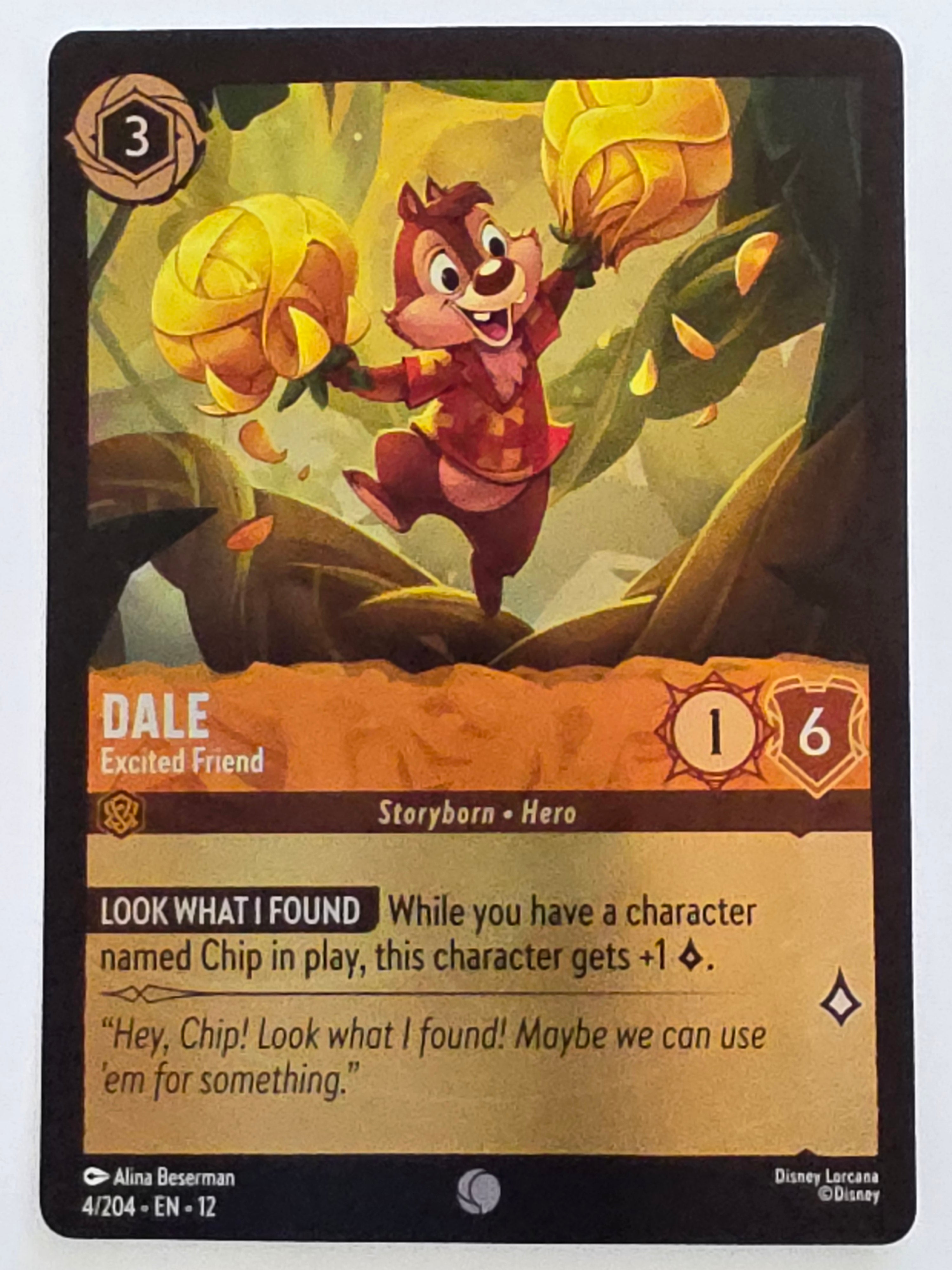 Disney Lorcana Wilds Unknown | Coldfoil | #004/204 | Dale Excited Friend | Common