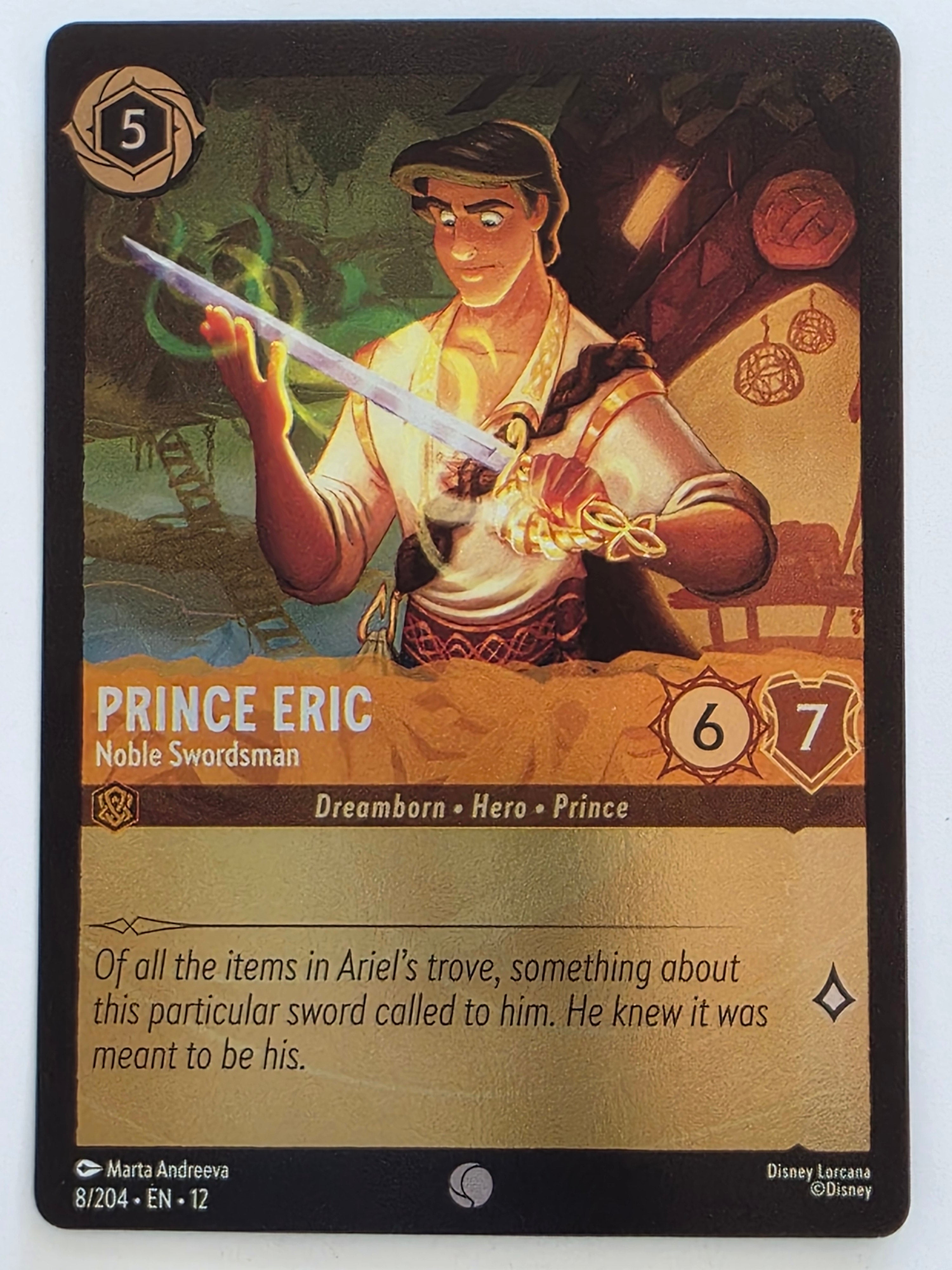 Disney Lorcana Wilds Unknown | Coldfoil | #008/204 | Prince Eric Noble Swordsman | Common