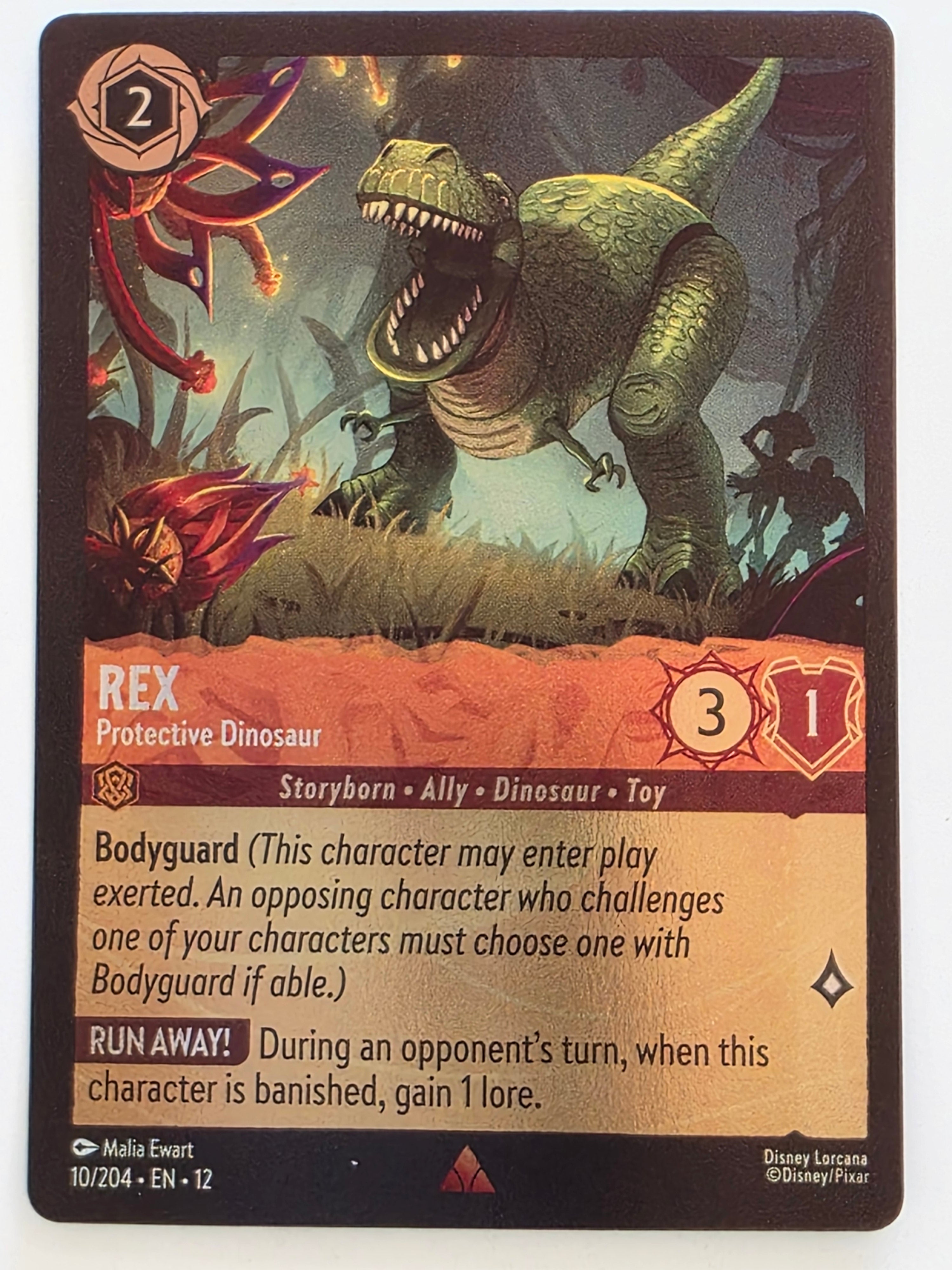 Disney Lorcana Wilds Unknown | Coldfoil | #010/204 | Rex Protective Dinosaur | Rare