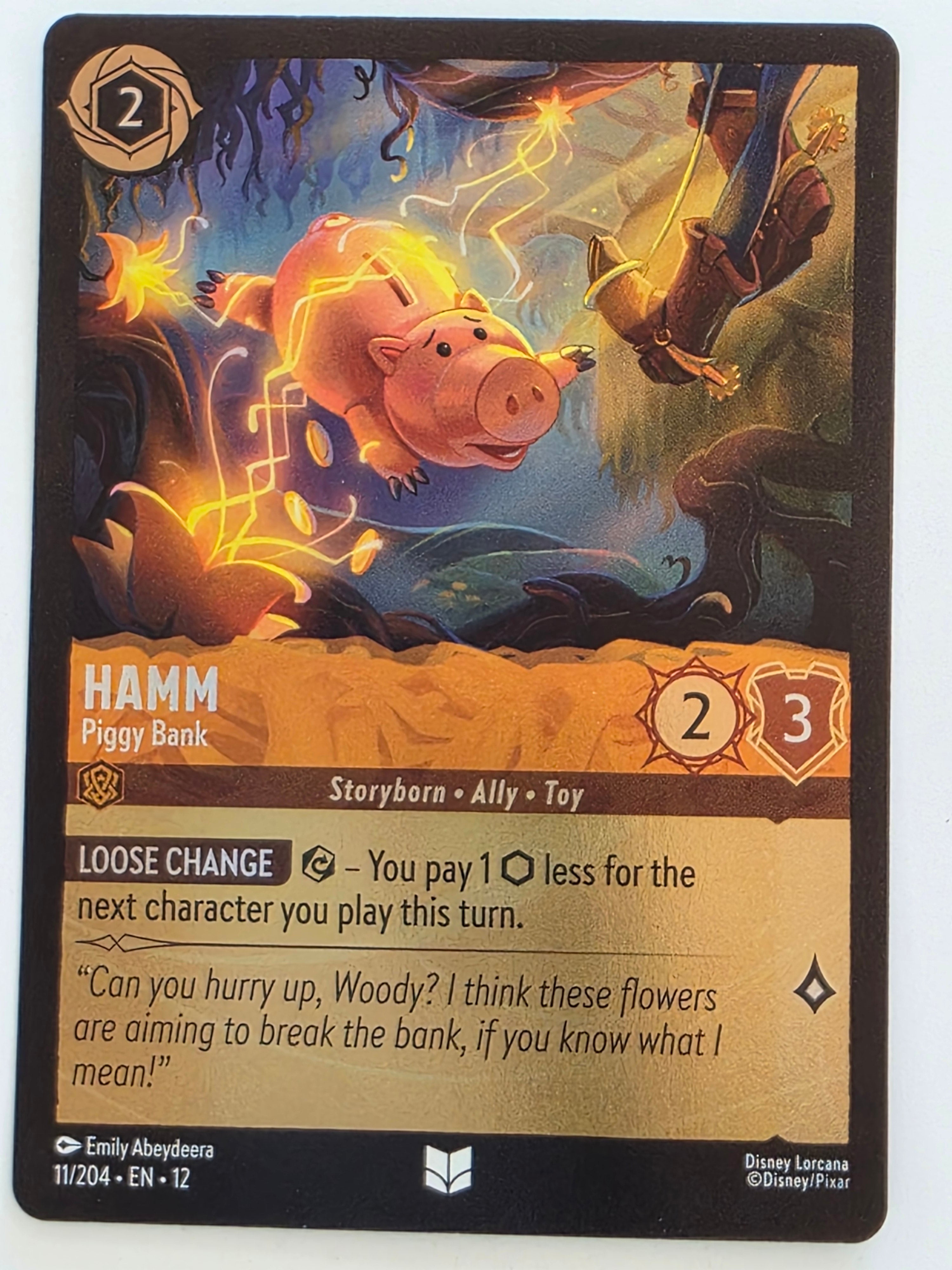 Disney Lorcana Wilds Unknown | Coldfoil | #011/204 | Hamm Piggy Bank | Uncommon