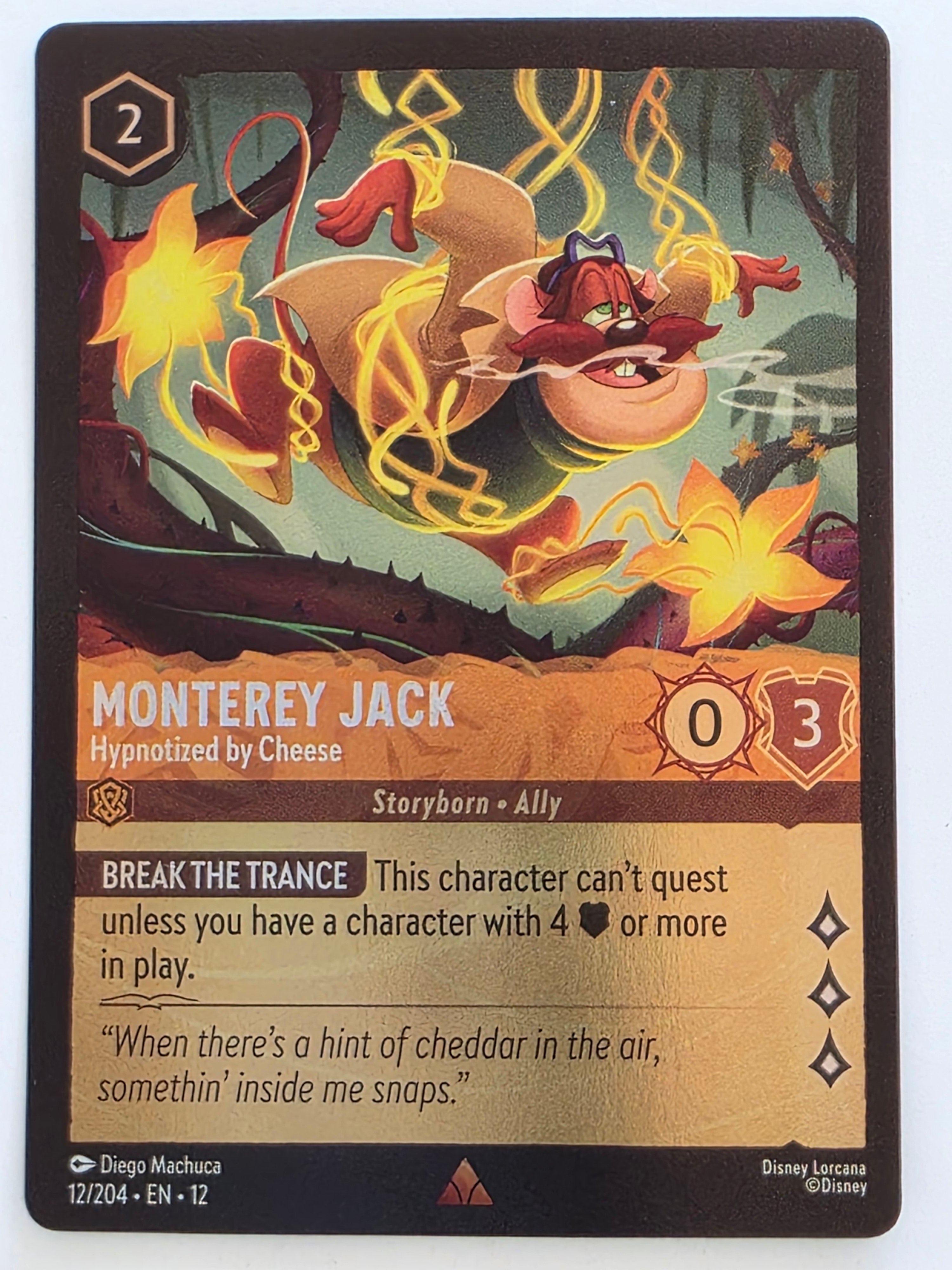Disney Lorcana Wilds Unknown | Coldfoil | #012/204 | Monterey Jack Hypnotized by Cheese | Rare