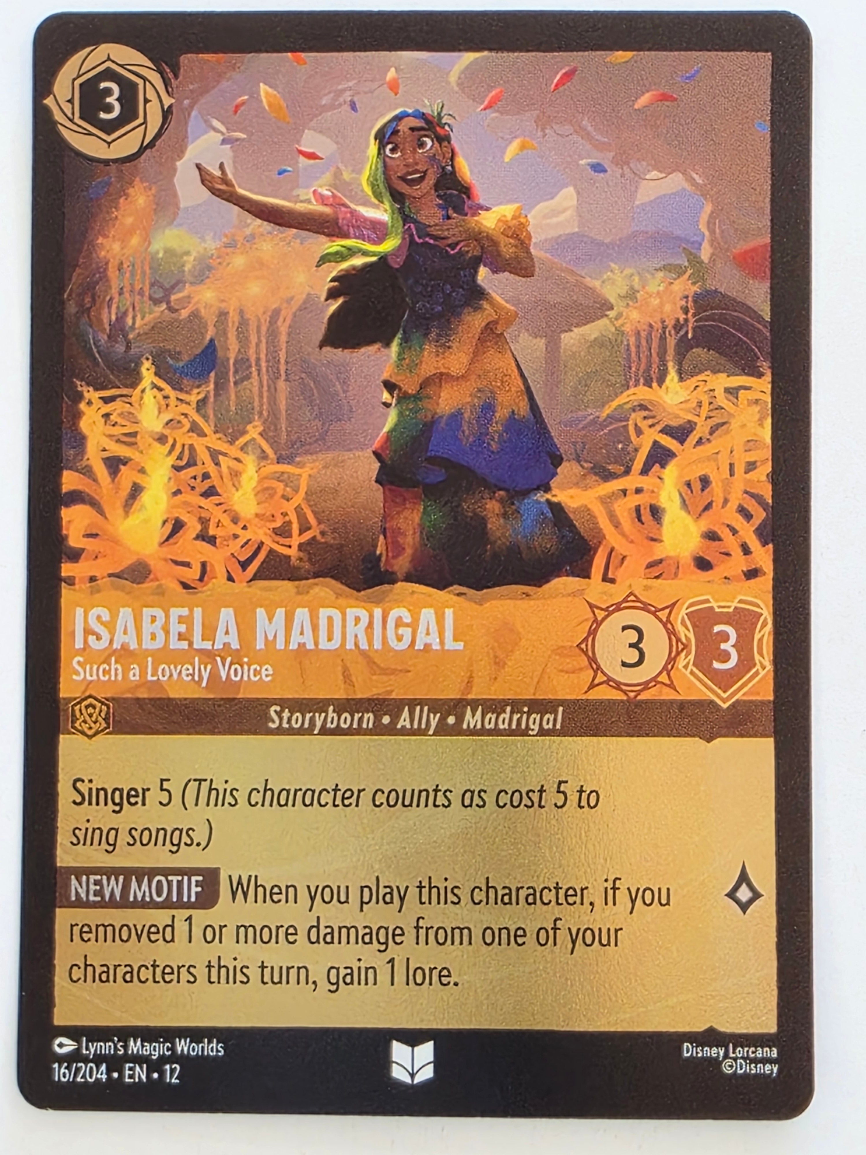 Disney Lorcana Wilds Unknown | Coldfoil | #016/204 | Isabela Madrigal Such a Lovely Voice | Uncommon