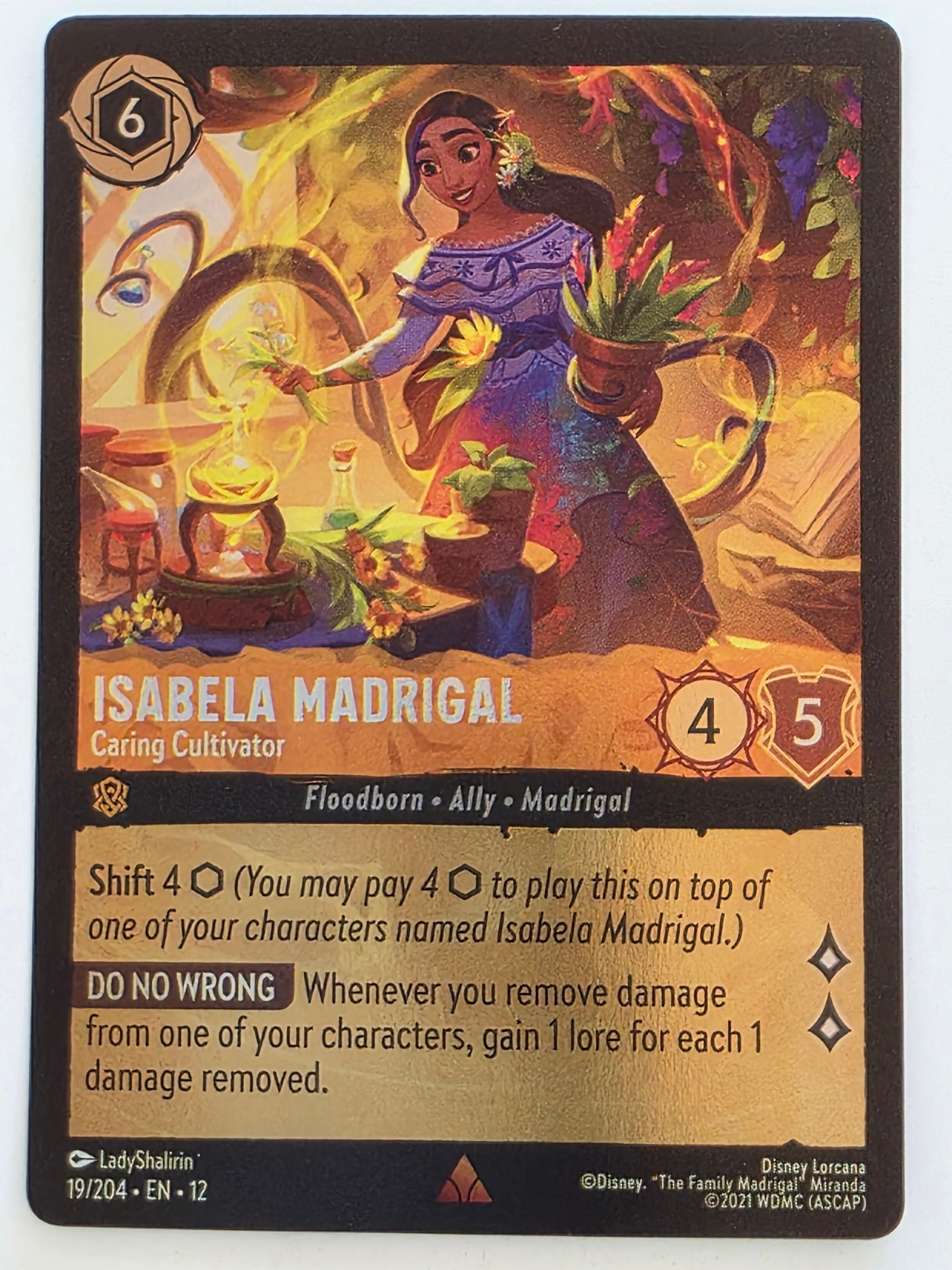 Disney Lorcana Wilds Unknown | Coldfoil | #019/204 | Isabela Madrigal Caring Cultivator | Rare
