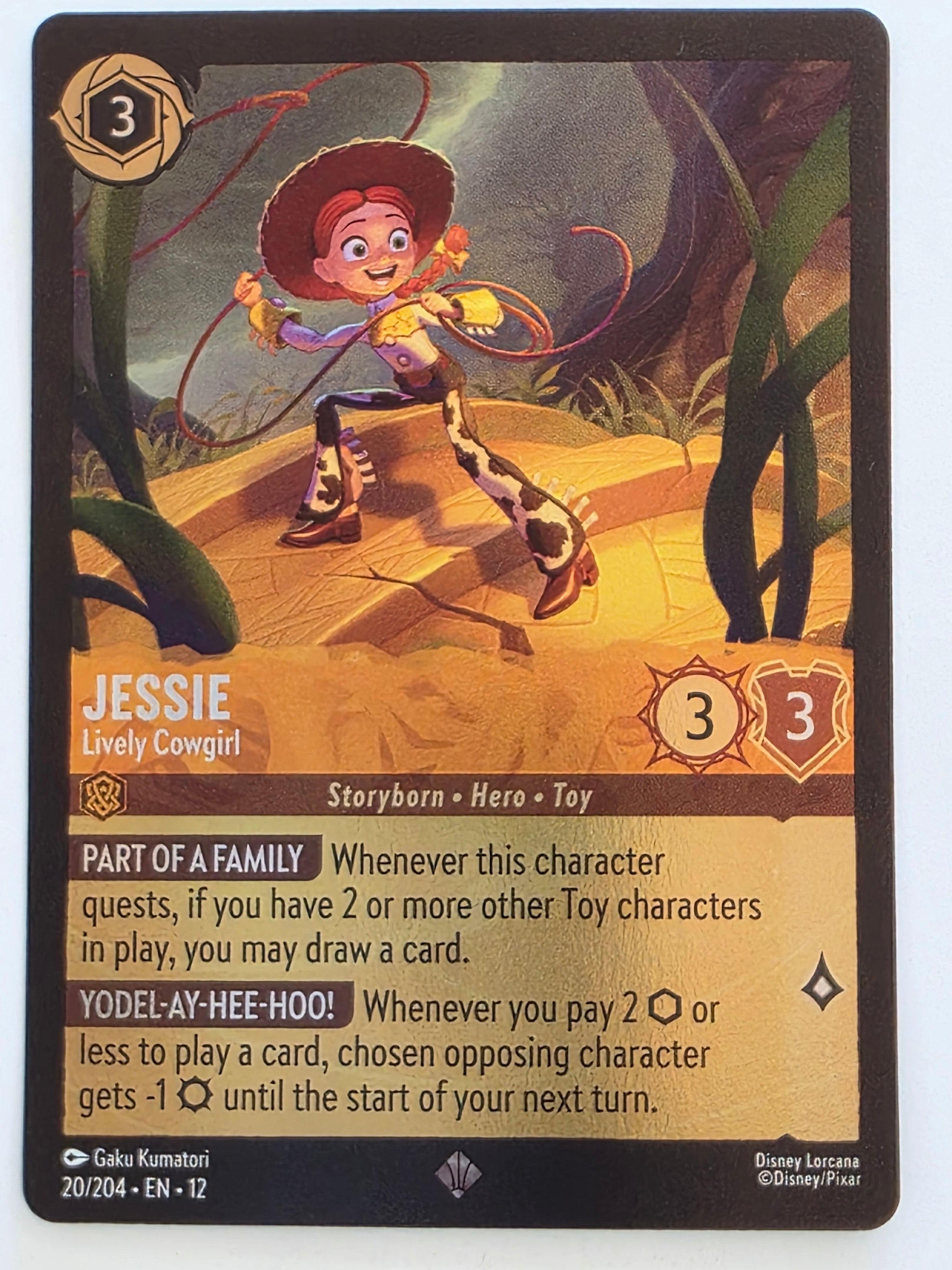 Disney Lorcana Wilds Unknown | Coldfoil | #020/204 | Jessie Lively Cowgirl | Super Rare