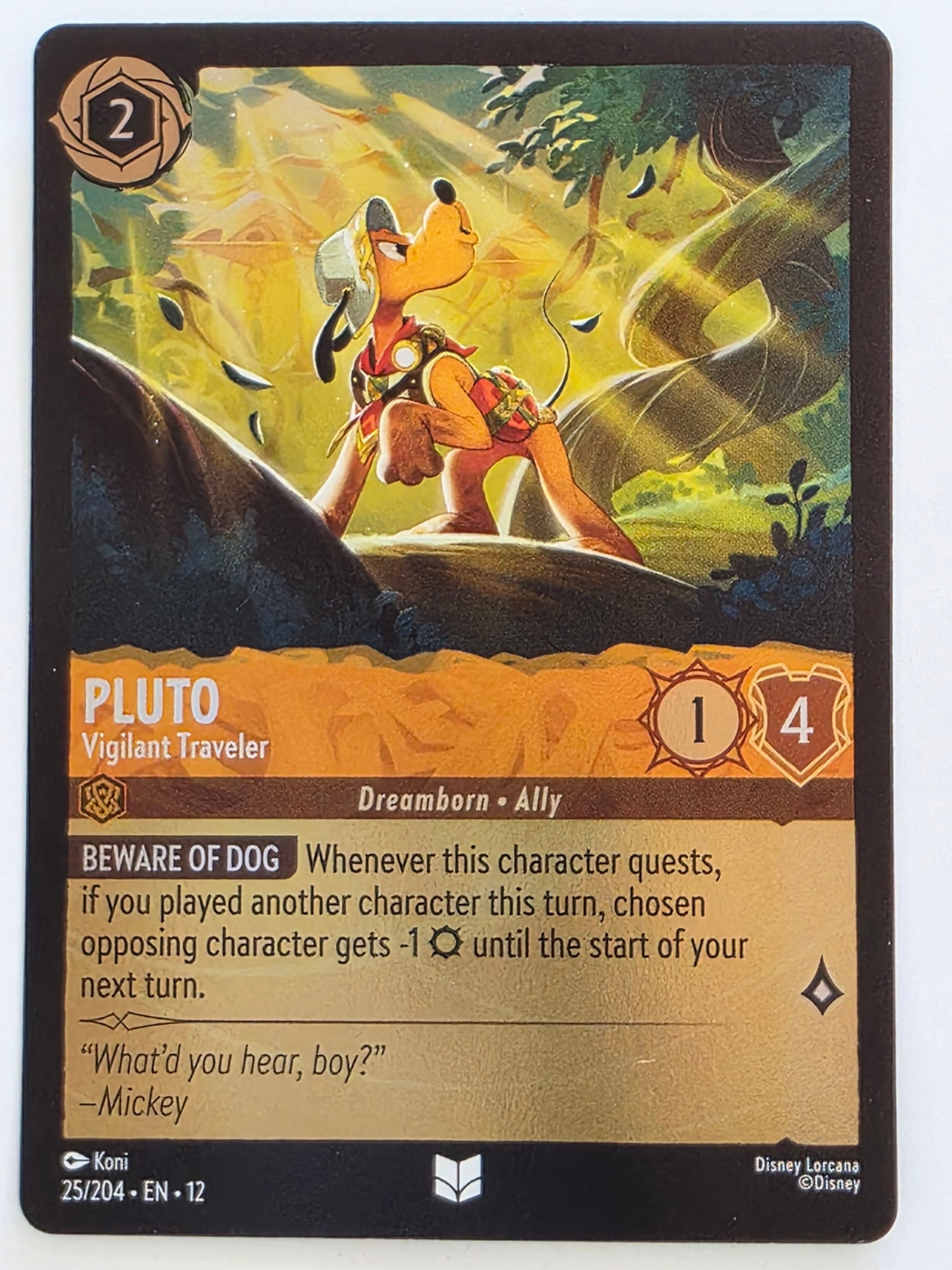 Disney Lorcana Wilds Unknown | Coldfoil | #025/204 | Pluto Vigilant Traveler | Uncommon