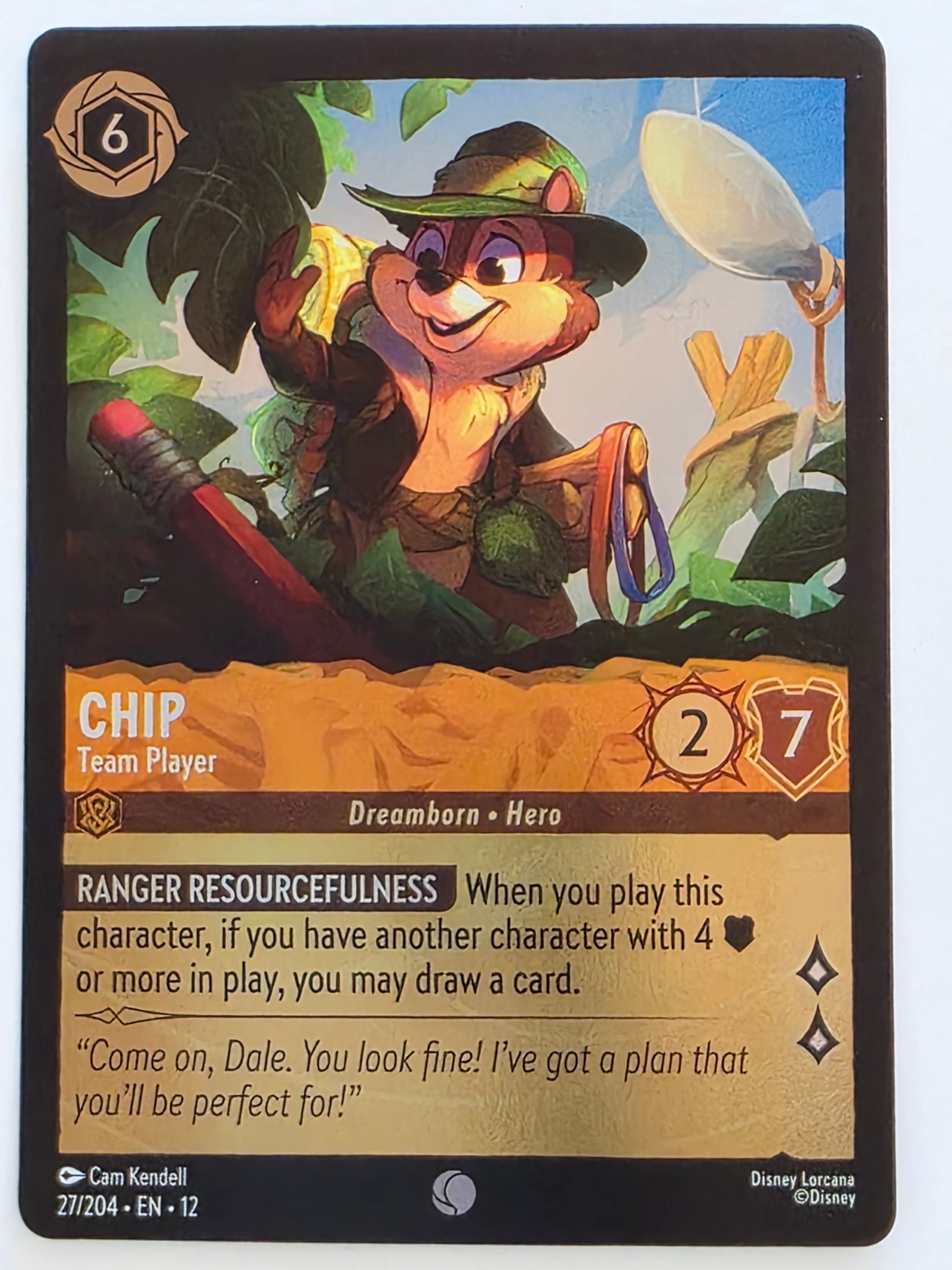 Disney Lorcana Wilds Unknown | Coldfoil | #027/204 | Chip Team Player | Common