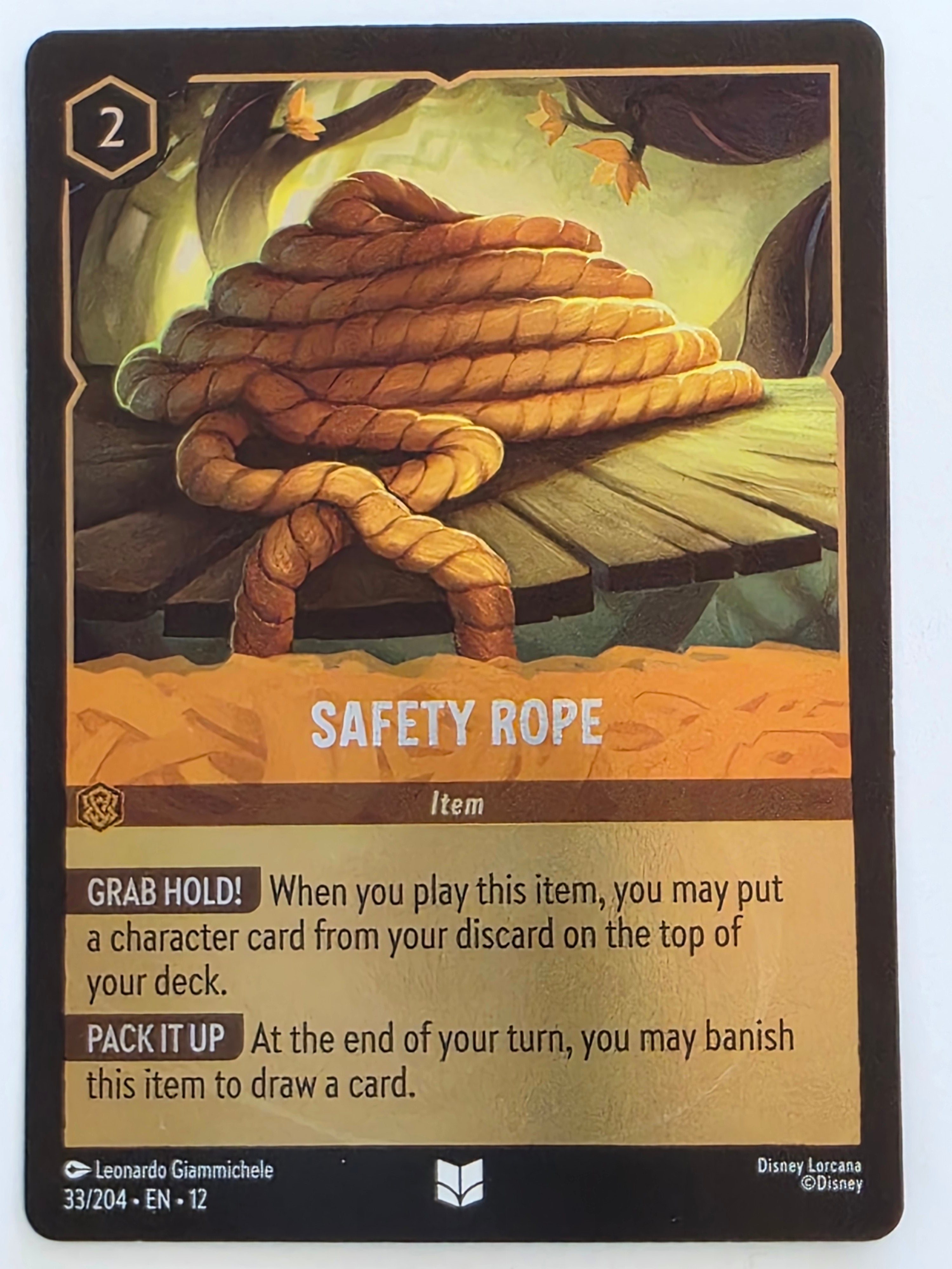 Disney Lorcana Wilds Unknown | Coldfoil | #033/204 | Safety Rope | Uncommon