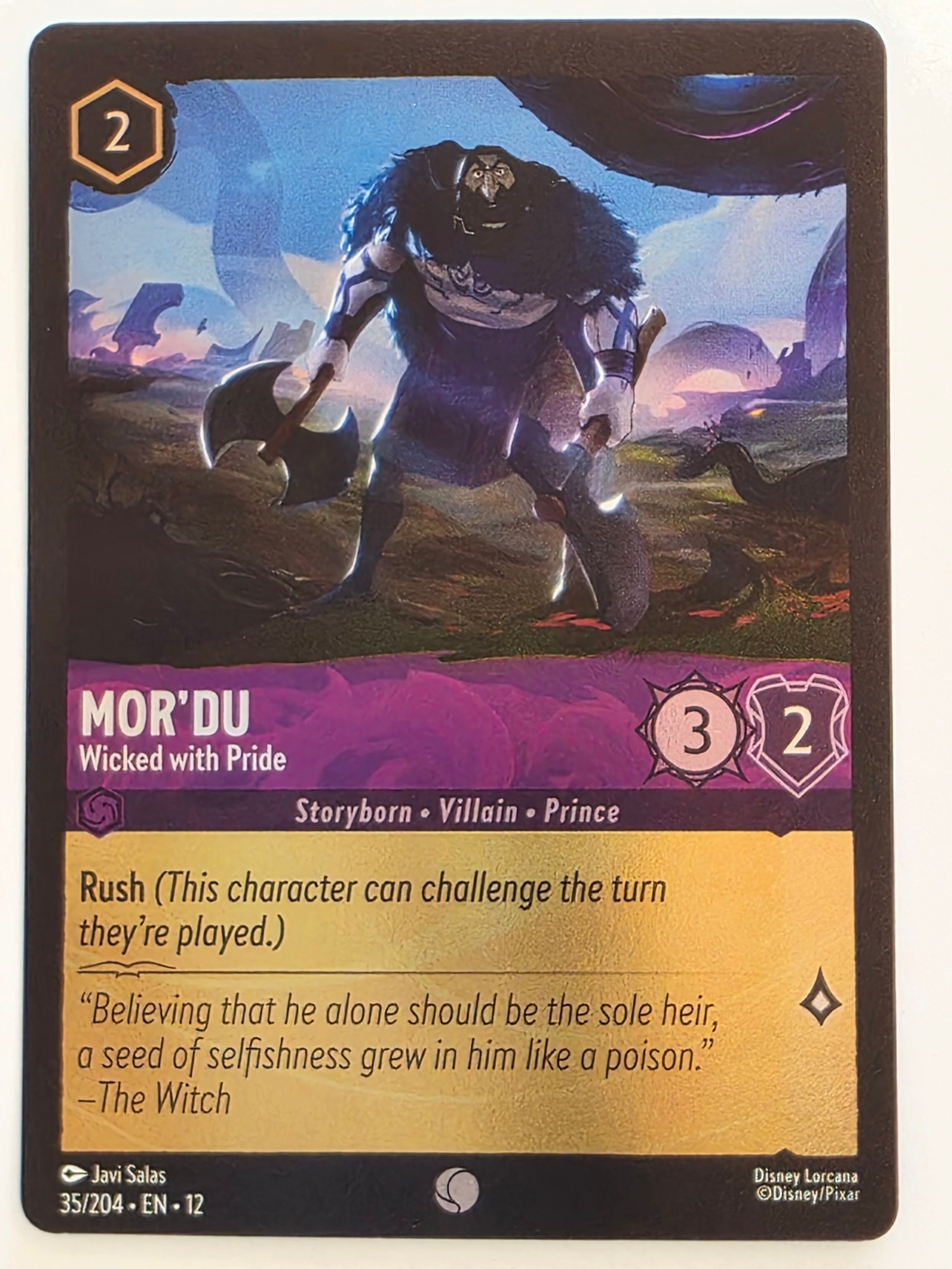 Disney Lorcana Wilds Unknown | Coldfoil | #035/204 | Mor'du Wicked With Pride | Common