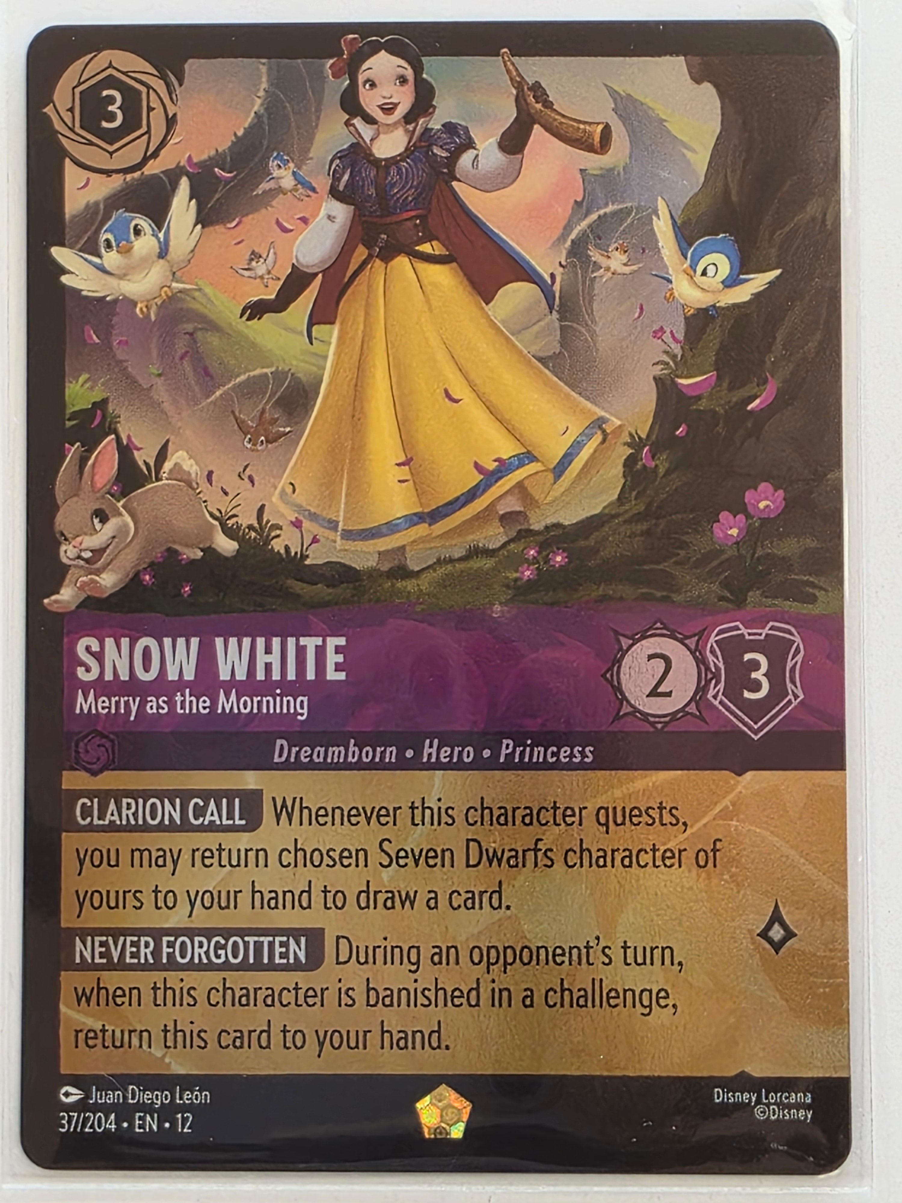 Disney Lorcana Wilds Unknown | Coldfoil | #037/204 | Snow White Merry as the Morning | Legendary
